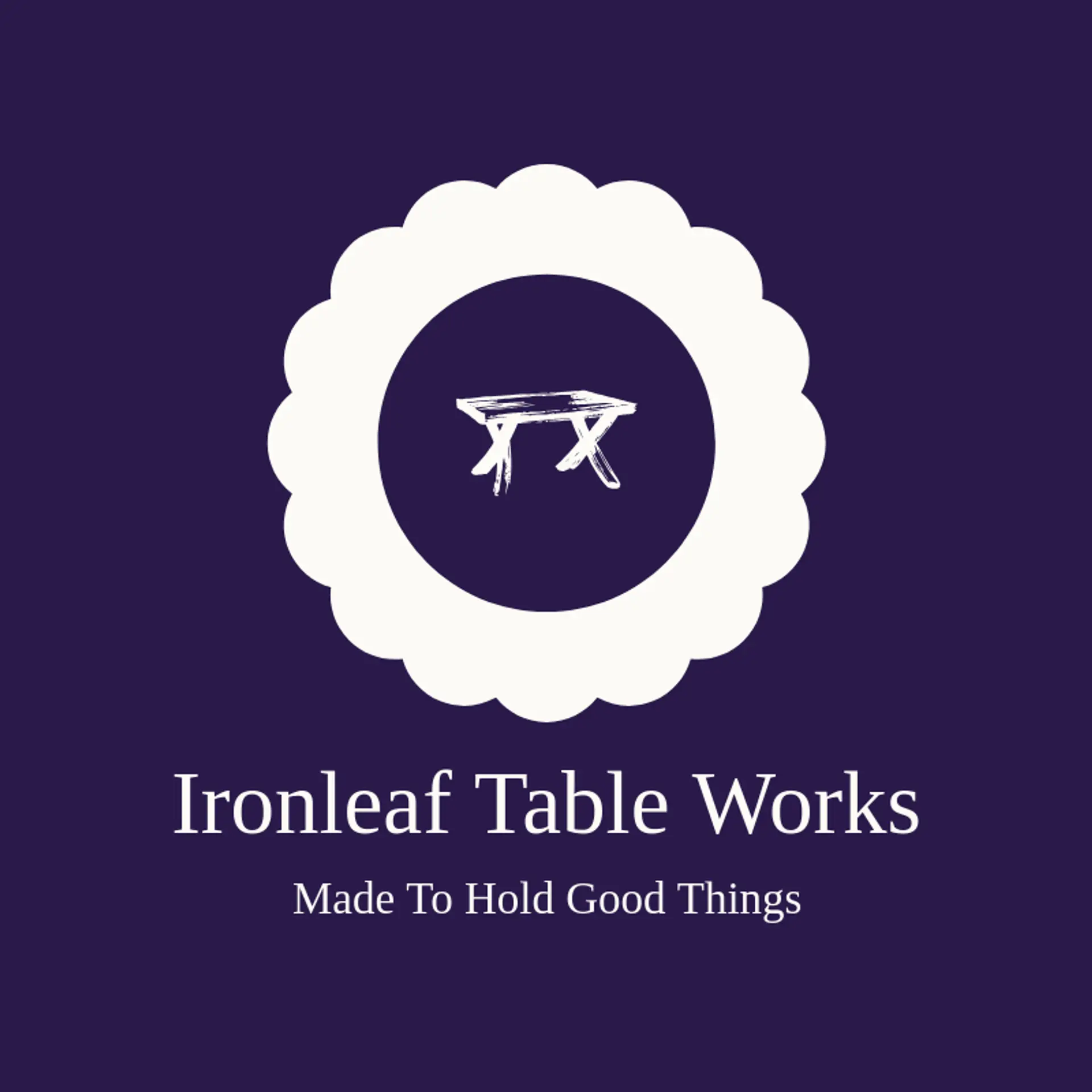 Ironleaf Table Works logo for table