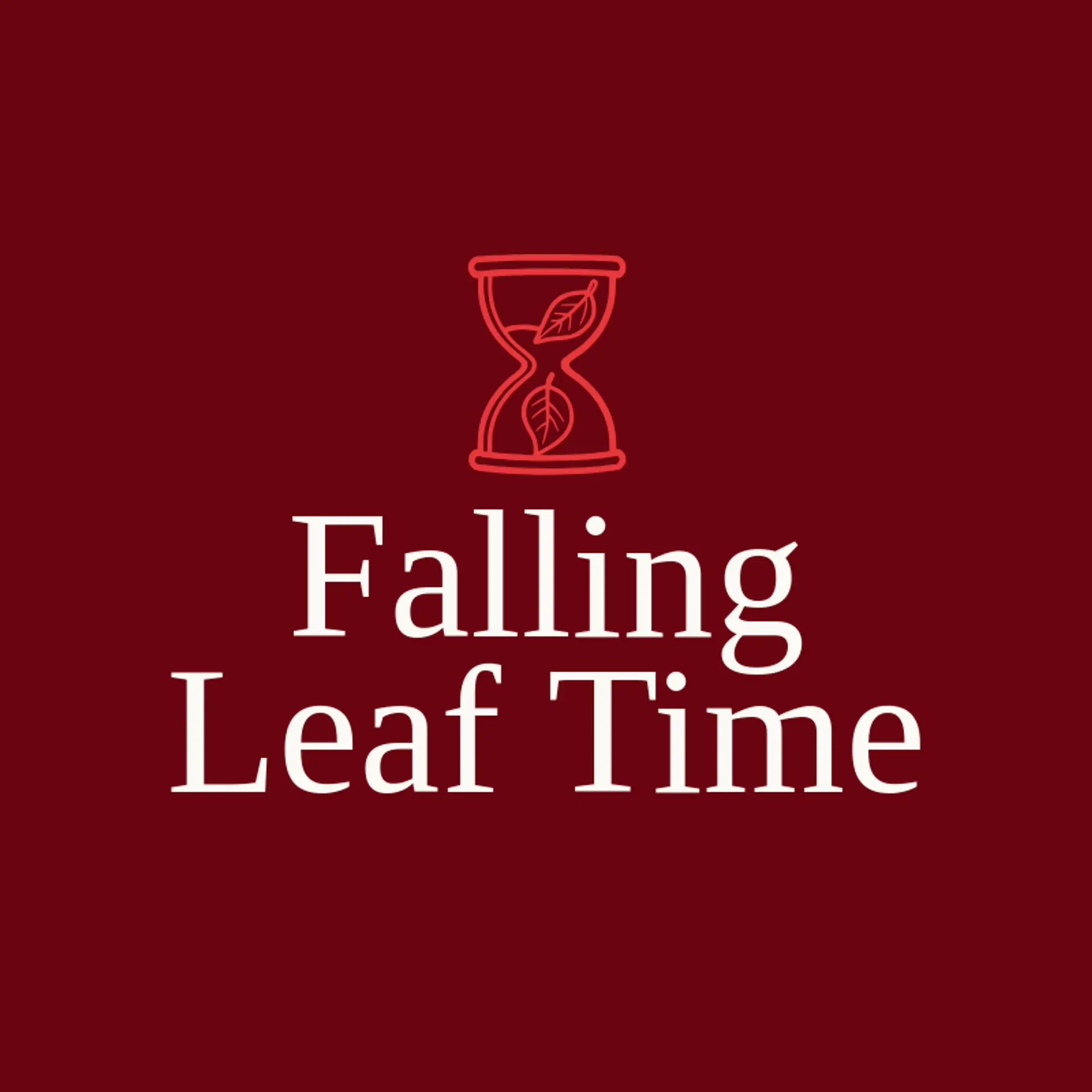 Falling Leaf Time logo for hourglass