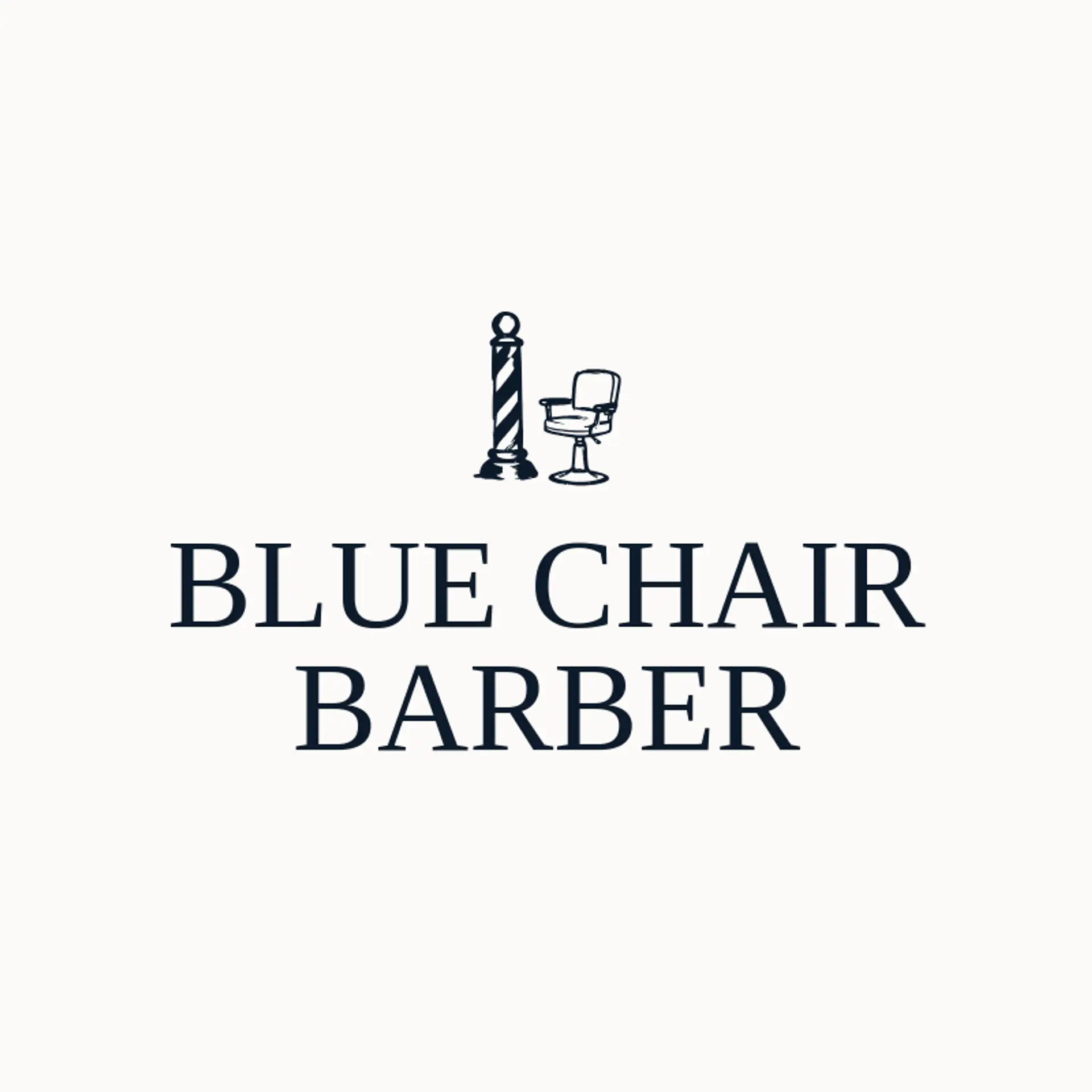 Blue Chair Barber logo for barber pole