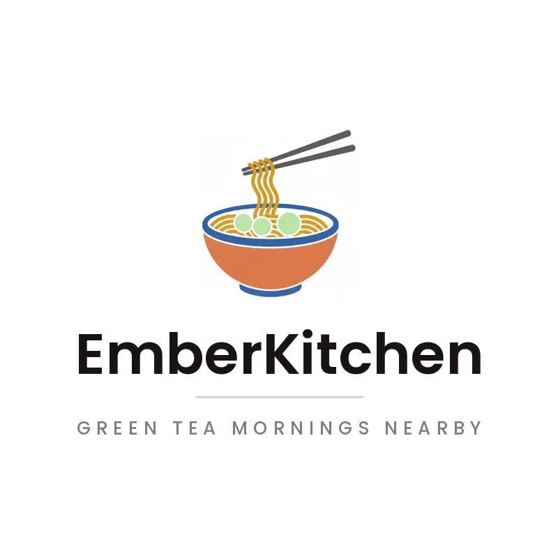 A minimal noodle bowl Asian restaurant logo on a white background.