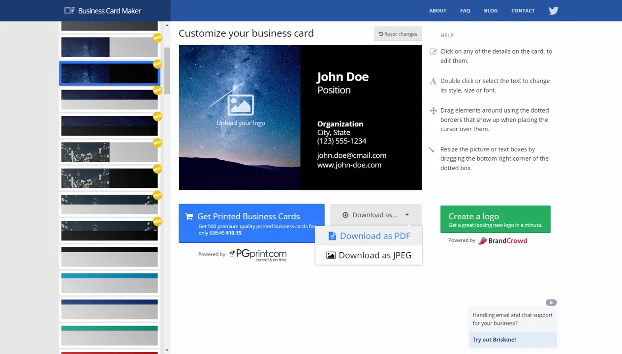 Business Card Maker templates