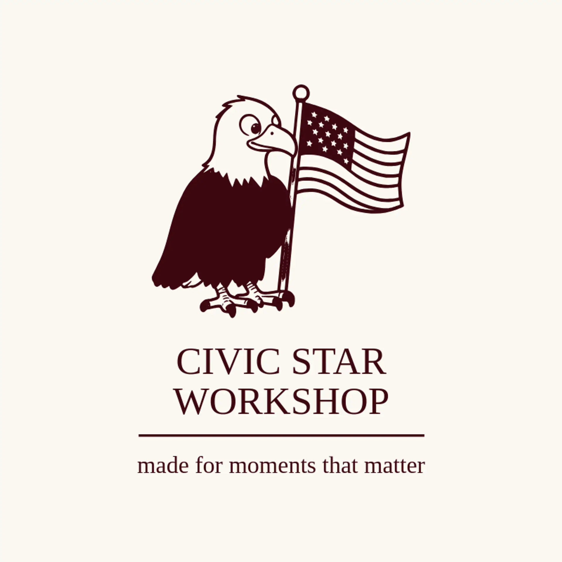 Civic Star Workshop logo for american flag