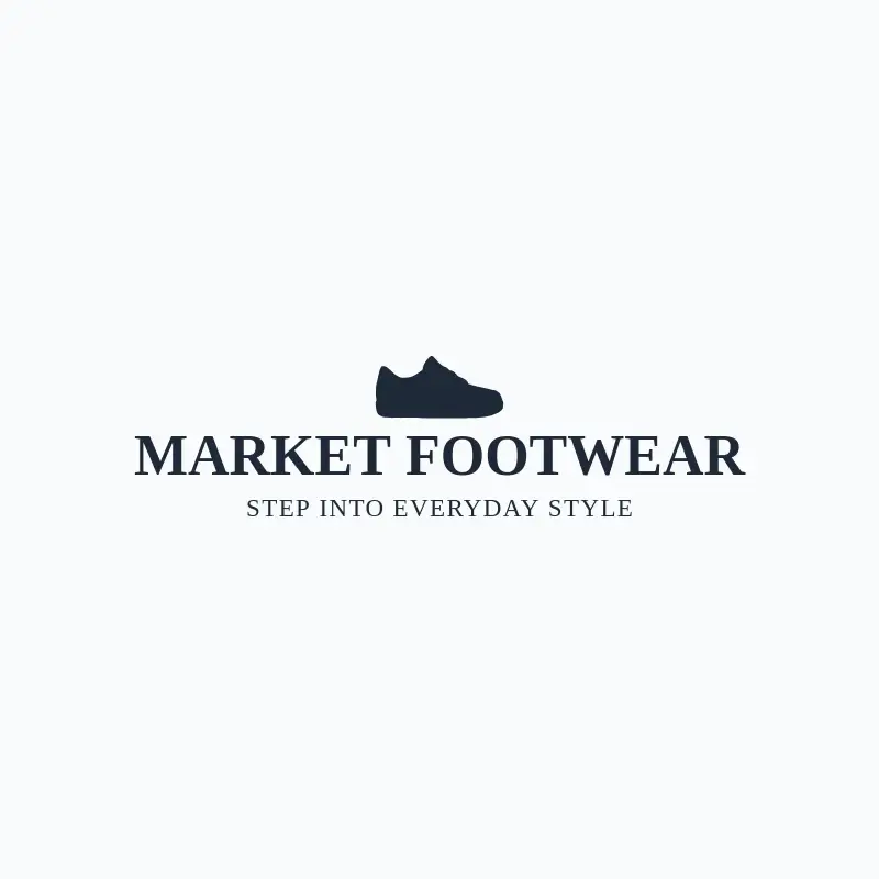 The shoe store name Market Footwear as a branded logo with a single color icon