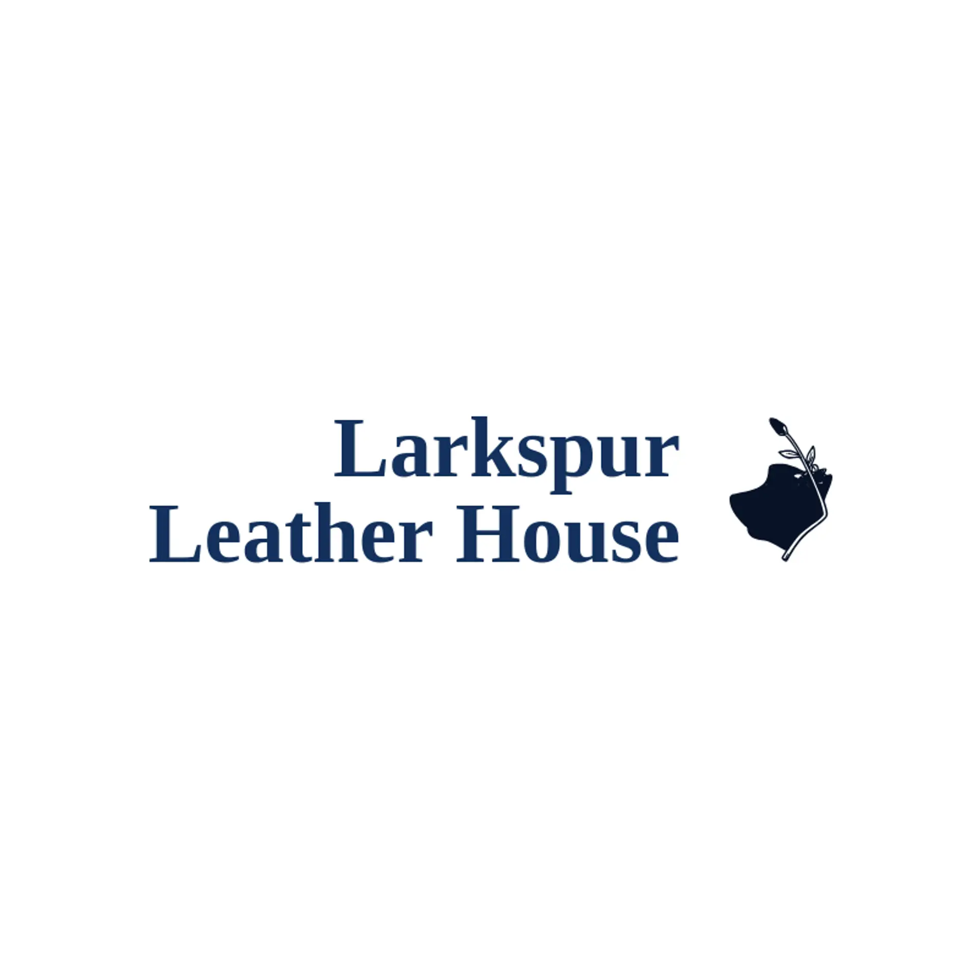 Larkspur Leather House logo for leather