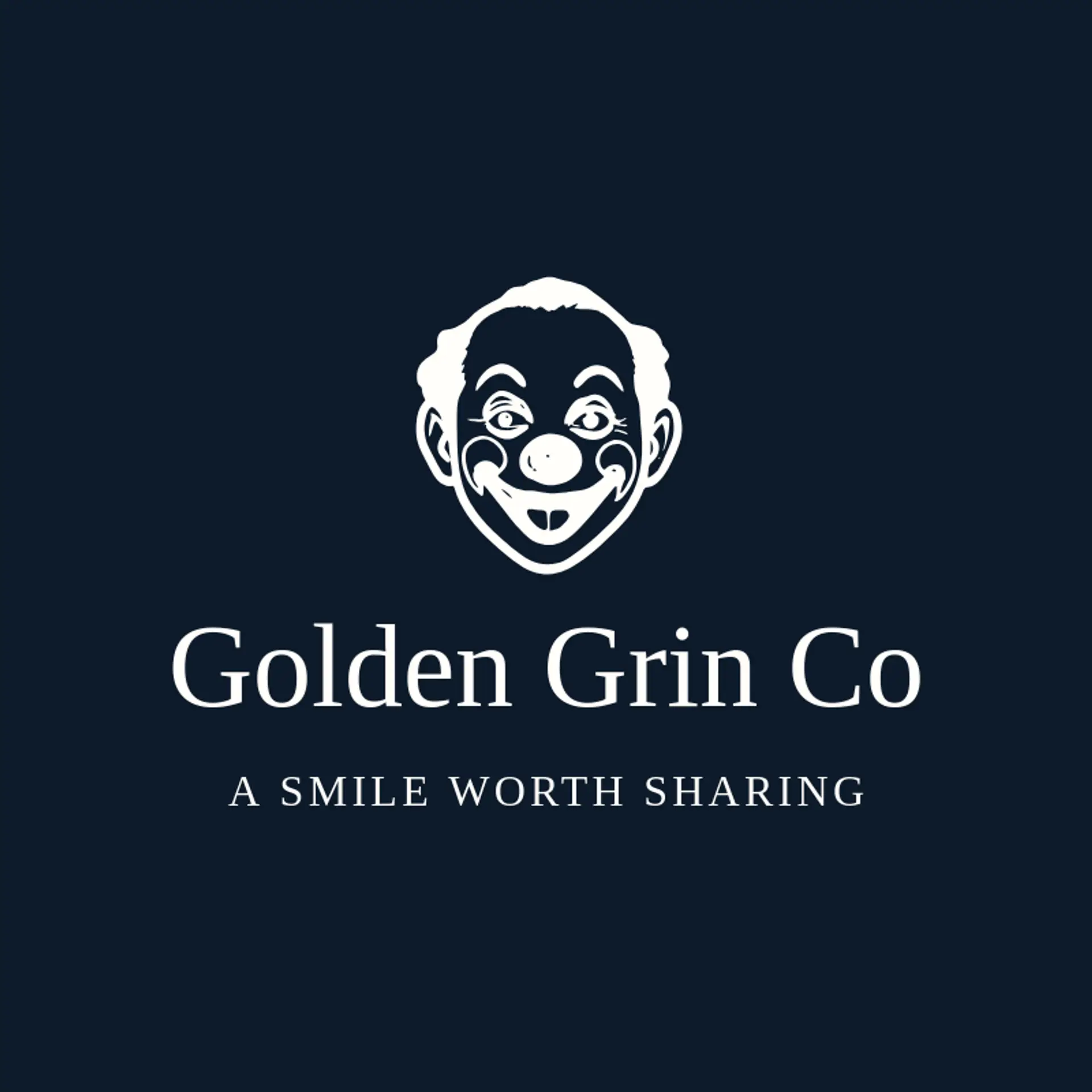 Golden Grin Co logo for clown