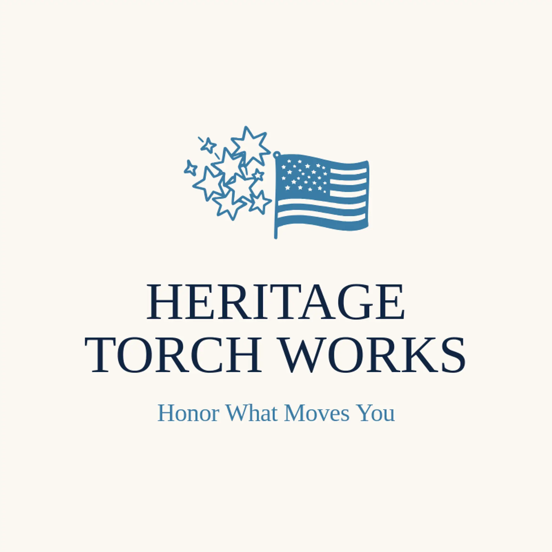Heritage Torch Works logo for american flag