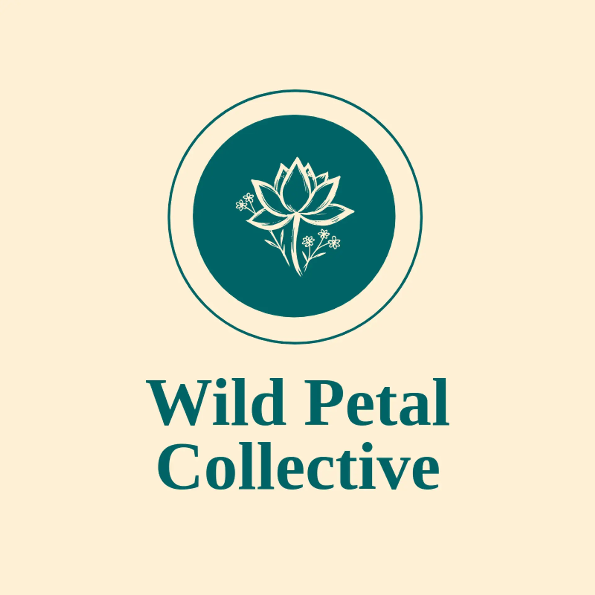 Wild Petal Collective logo for lotus flower