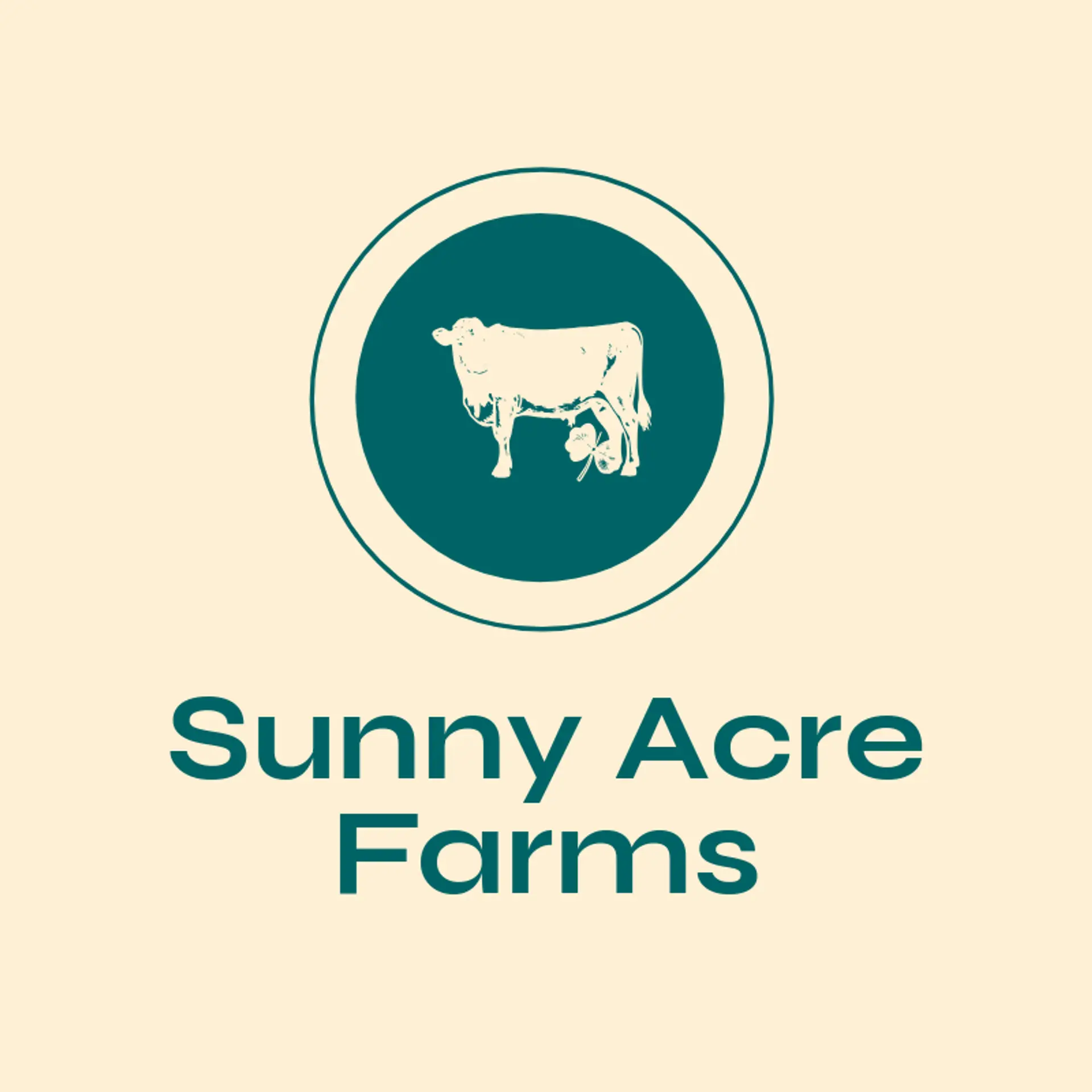 Sunny Acre Farms logo for cow
