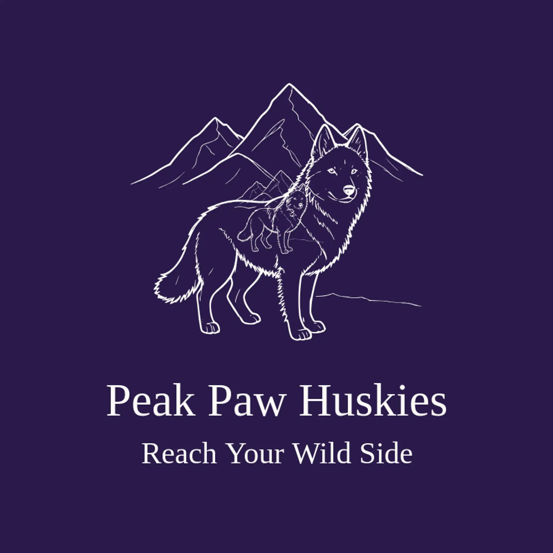 Peak Paw Huskies logo for husky
