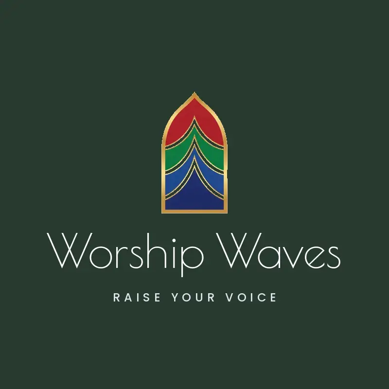 The church name Worship Waves as a branded logo in a deco style