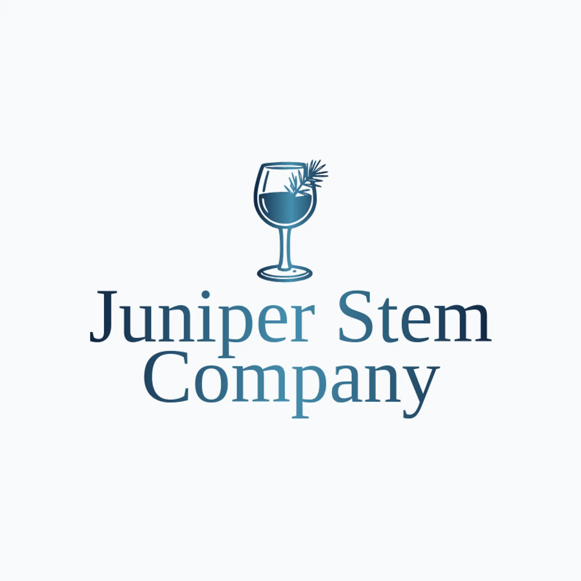 Juniper Stem Company logo for wine glass