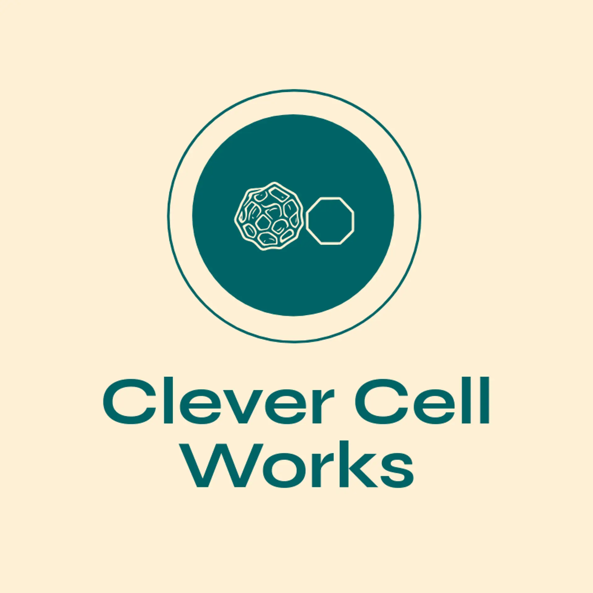 Clever Cell Works logo for hexagon