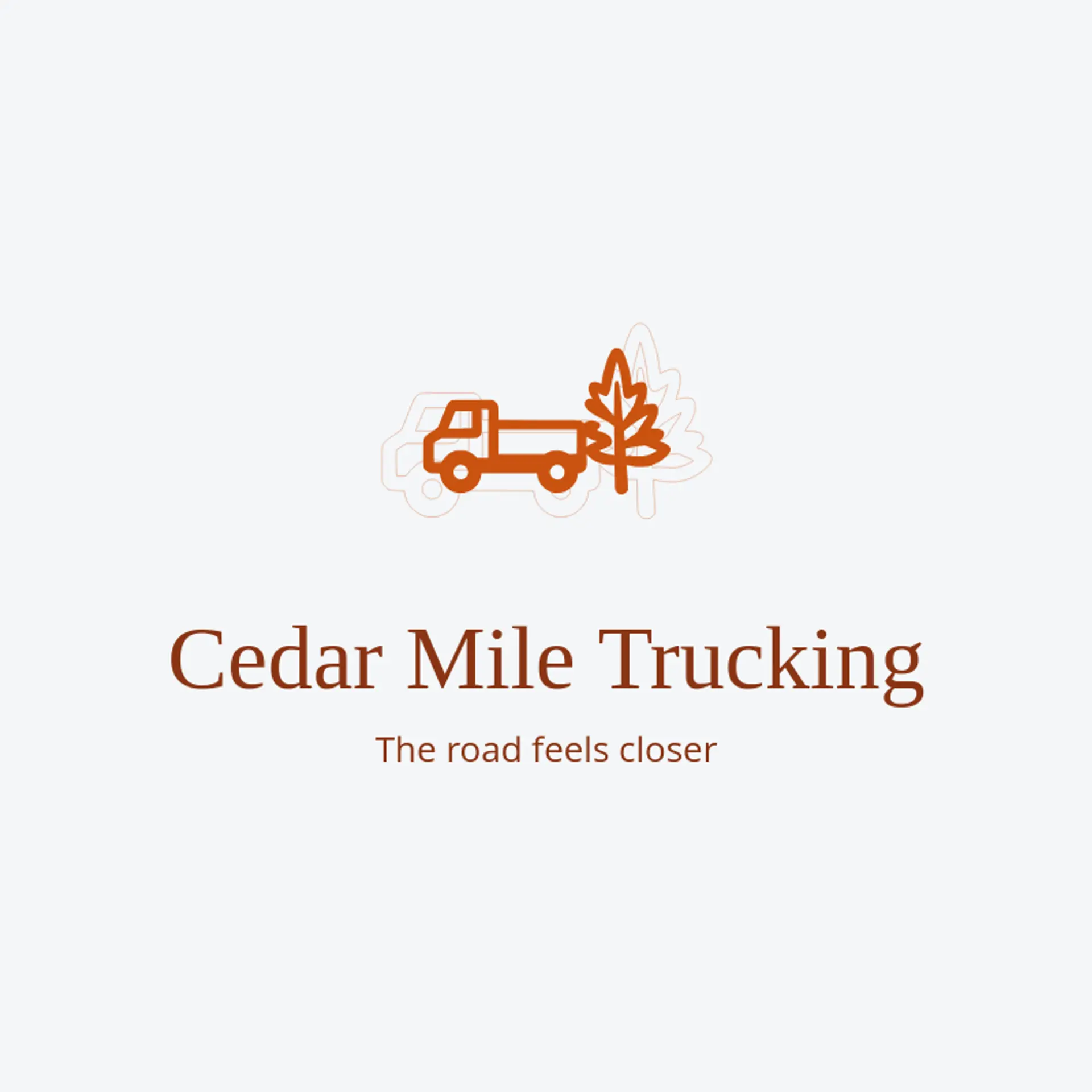 Cedar Mile Trucking logo for trucking company