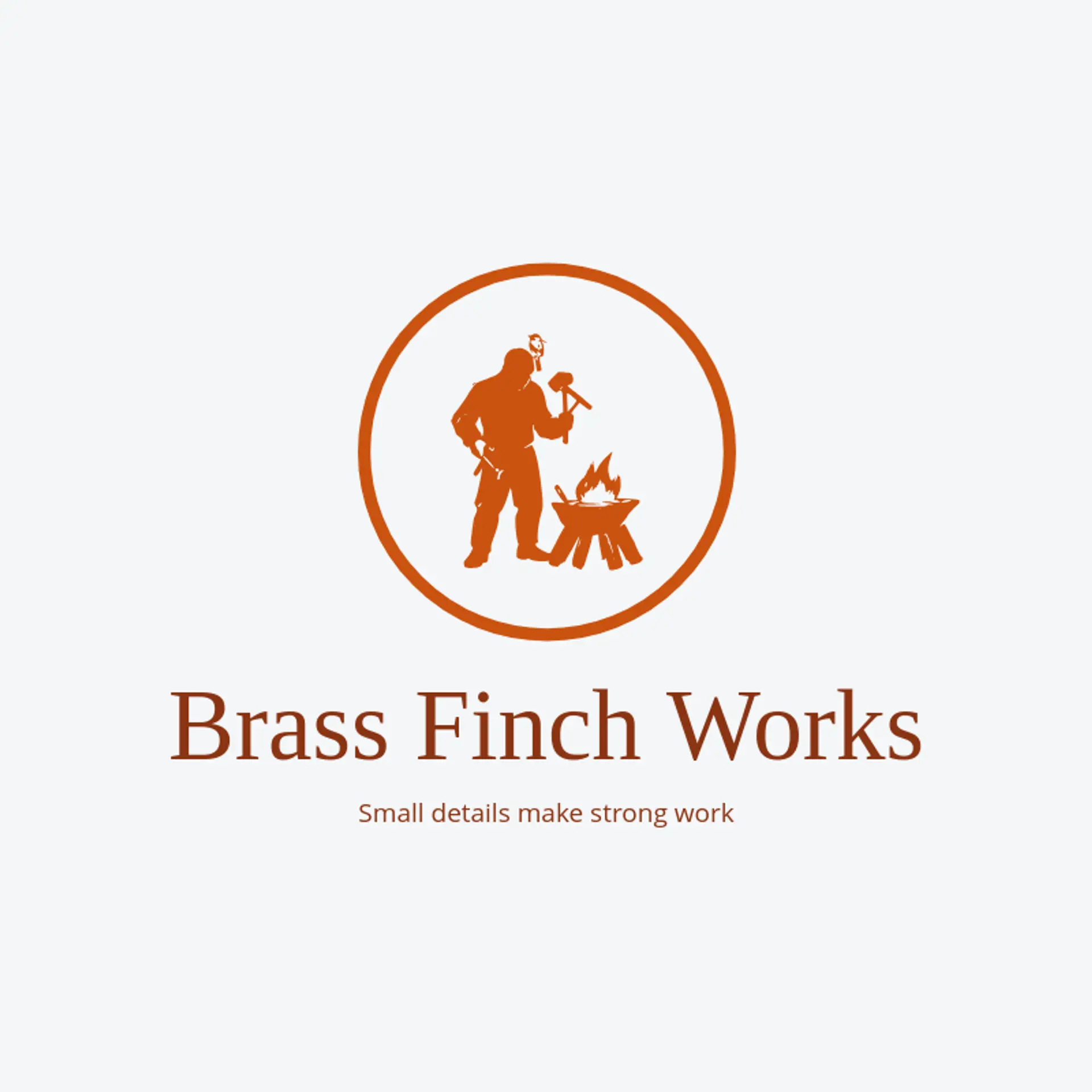 Brass Finch Works logo for blacksmith