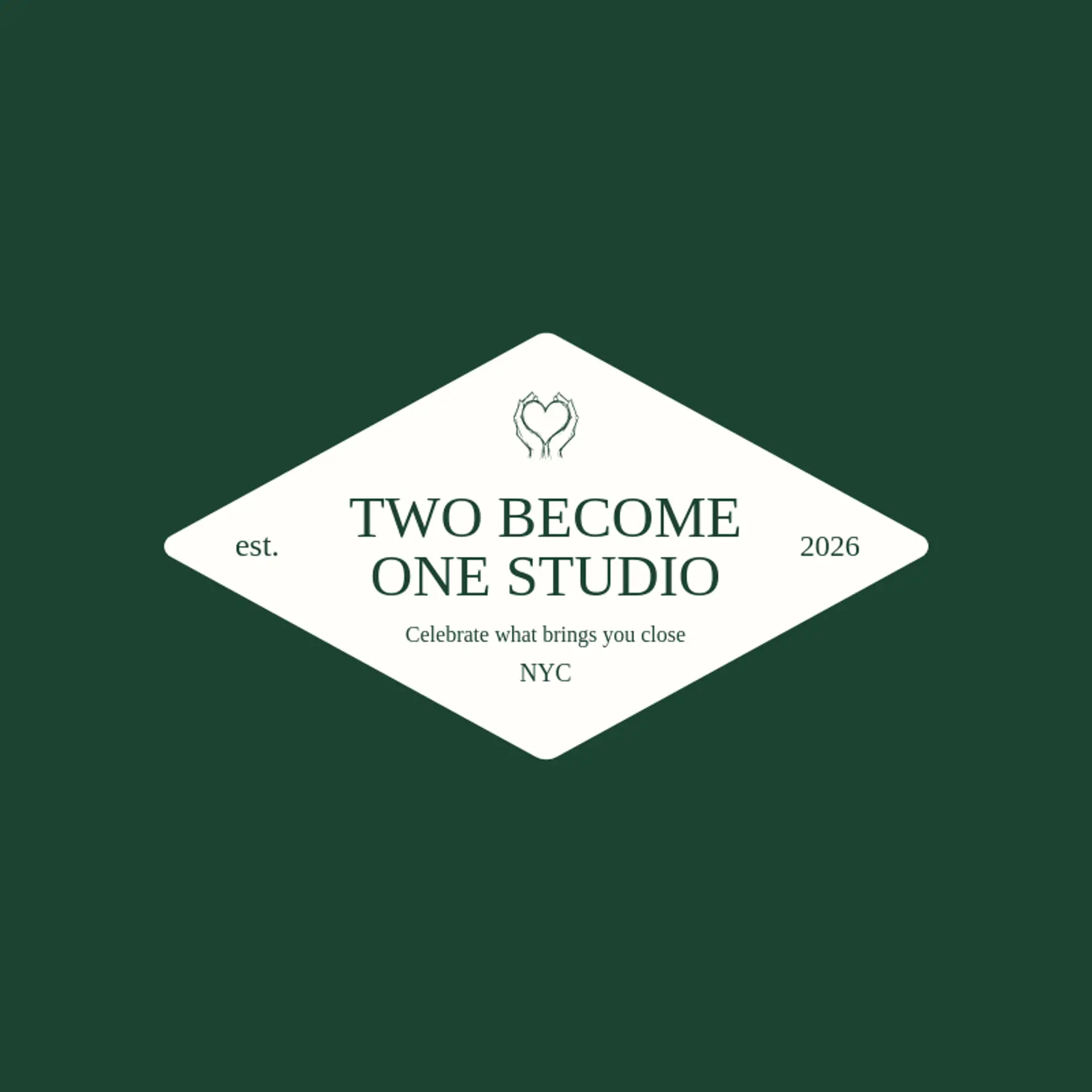 Two Become One Studio logo for lover