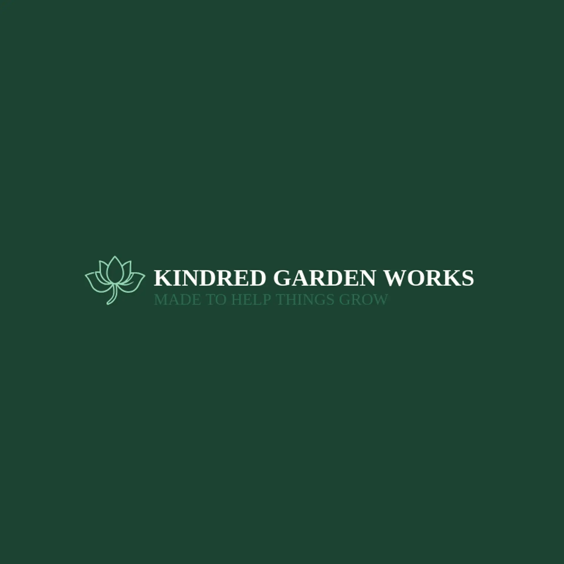 Kindred Garden Works logo for lotus flower