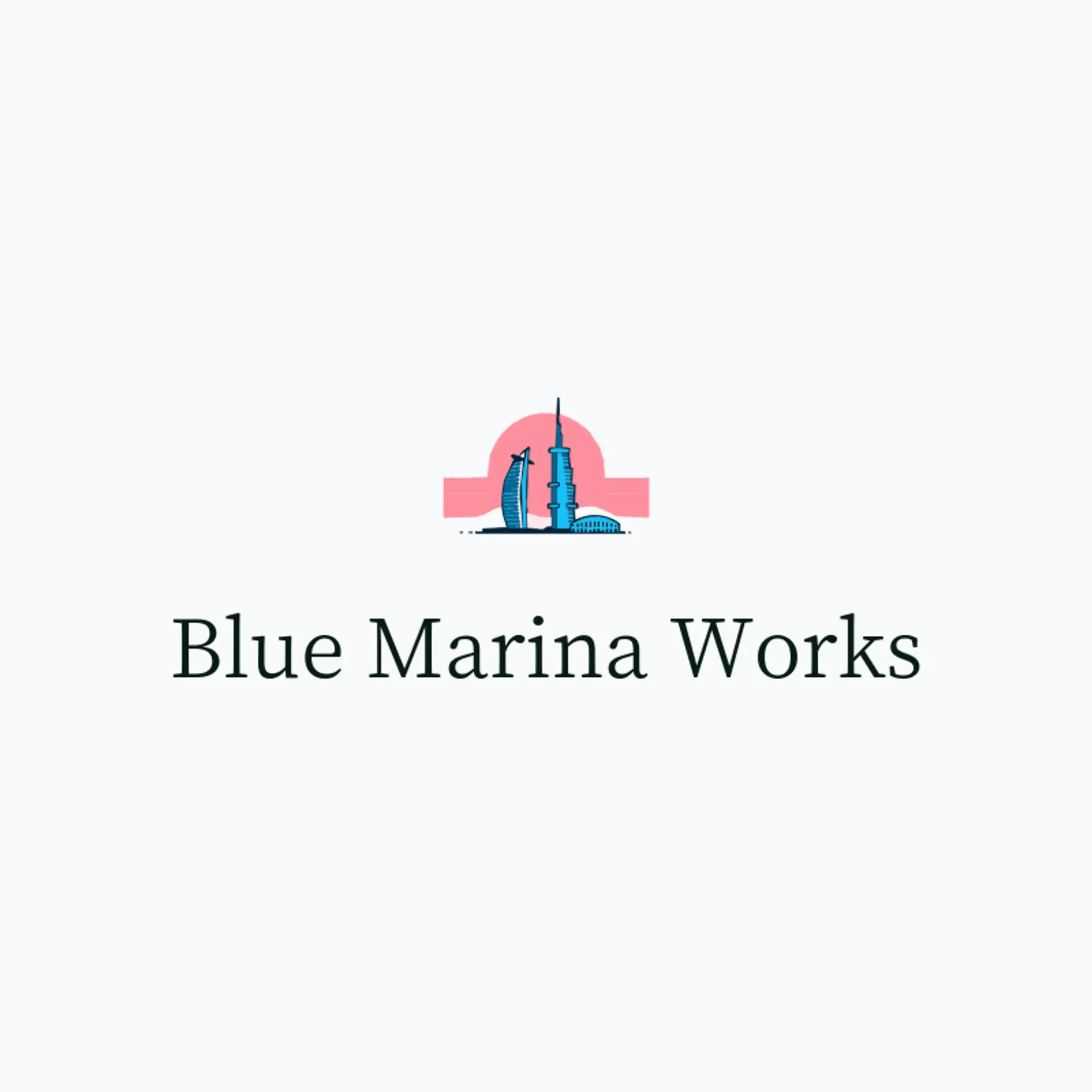 Blue Marina Works logo for dubai