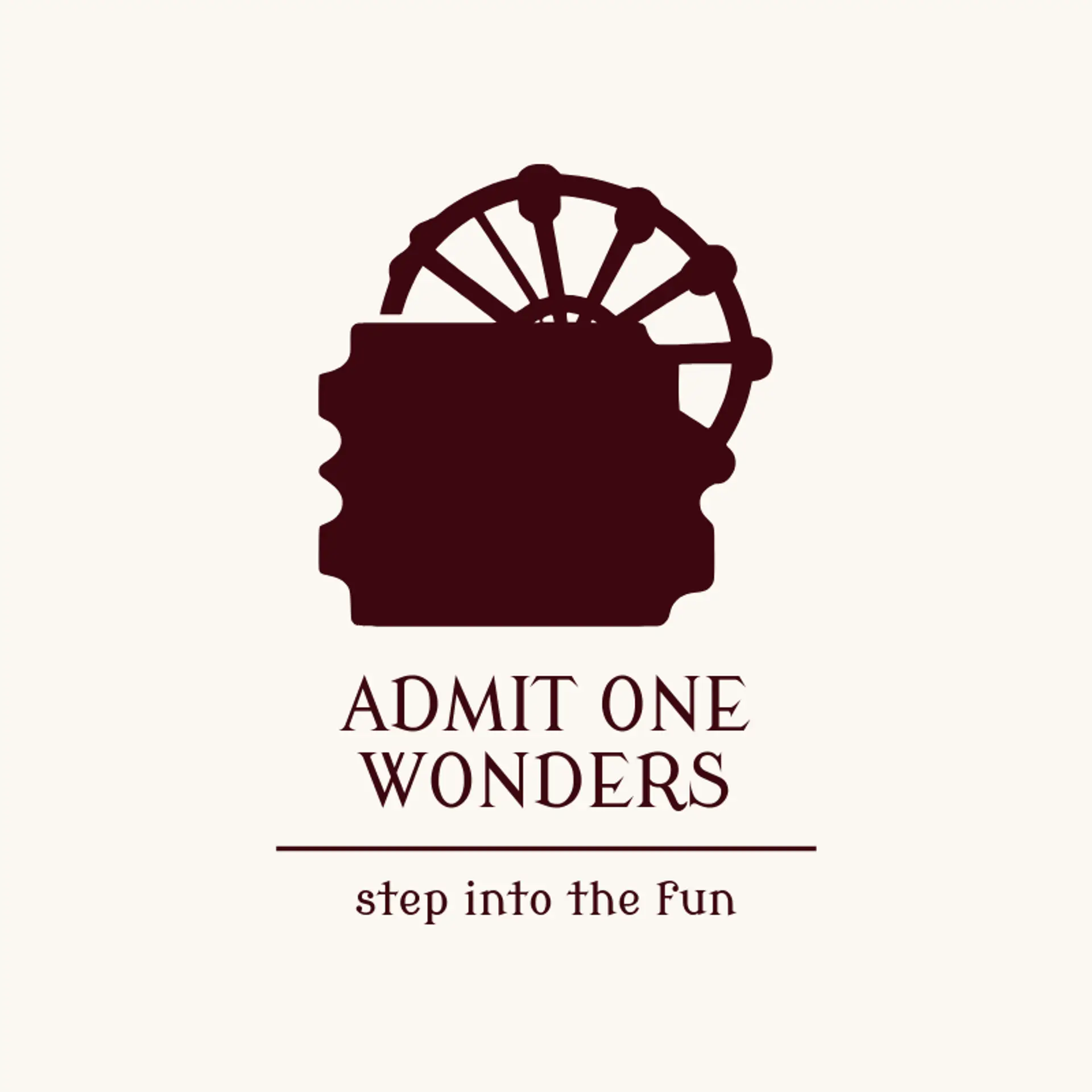 Admit One Wonders logo for amusement park
