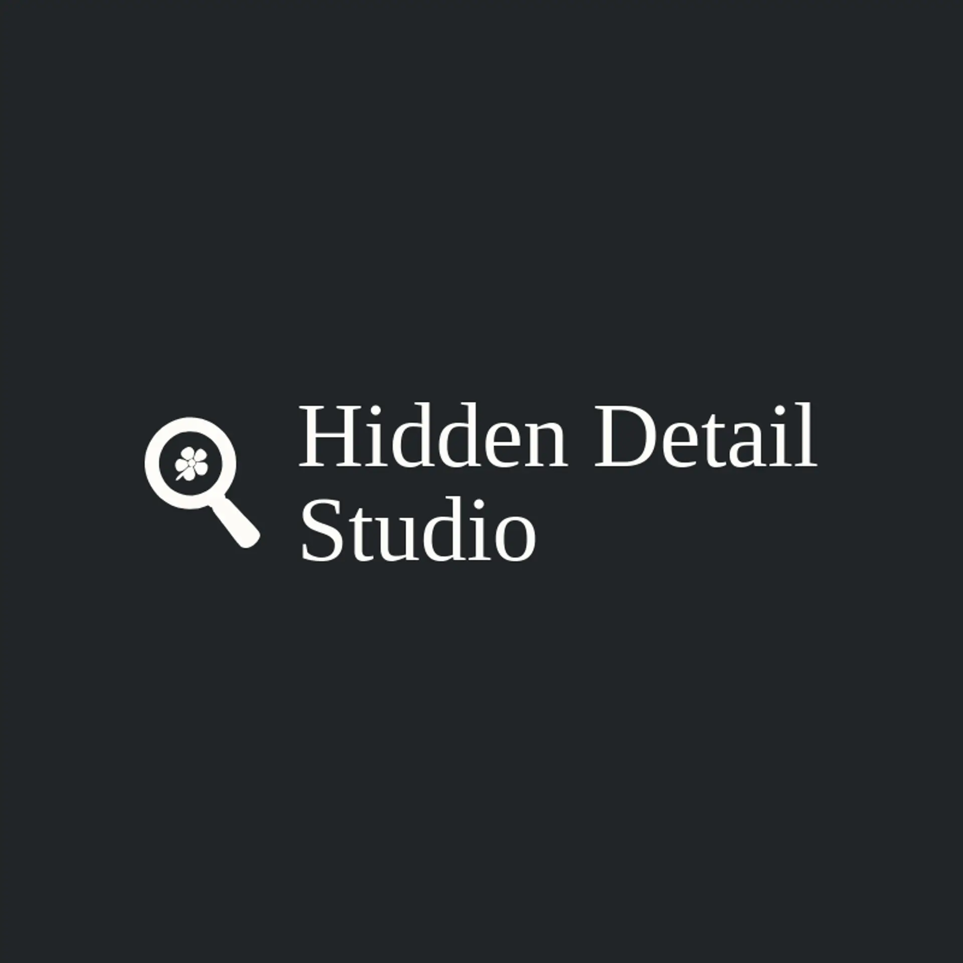 Hidden Detail Studio logo for magnifying glass