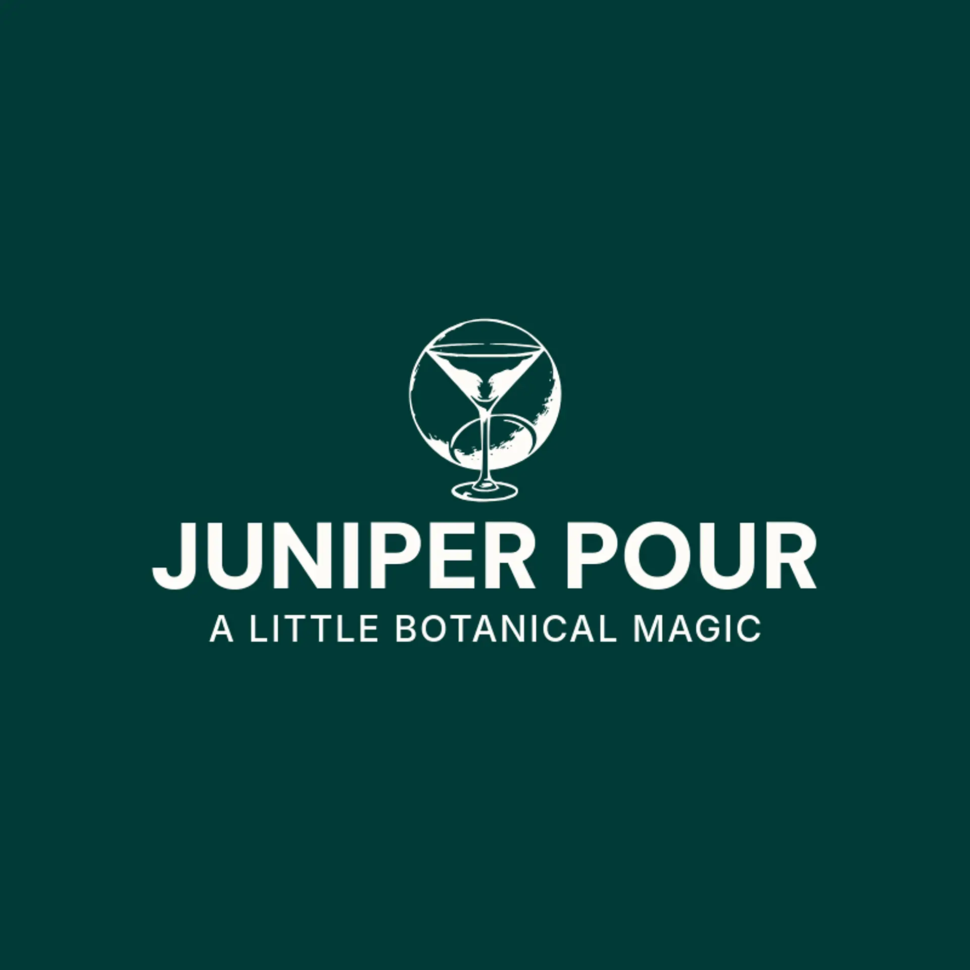 Juniper Pour logo for martini
