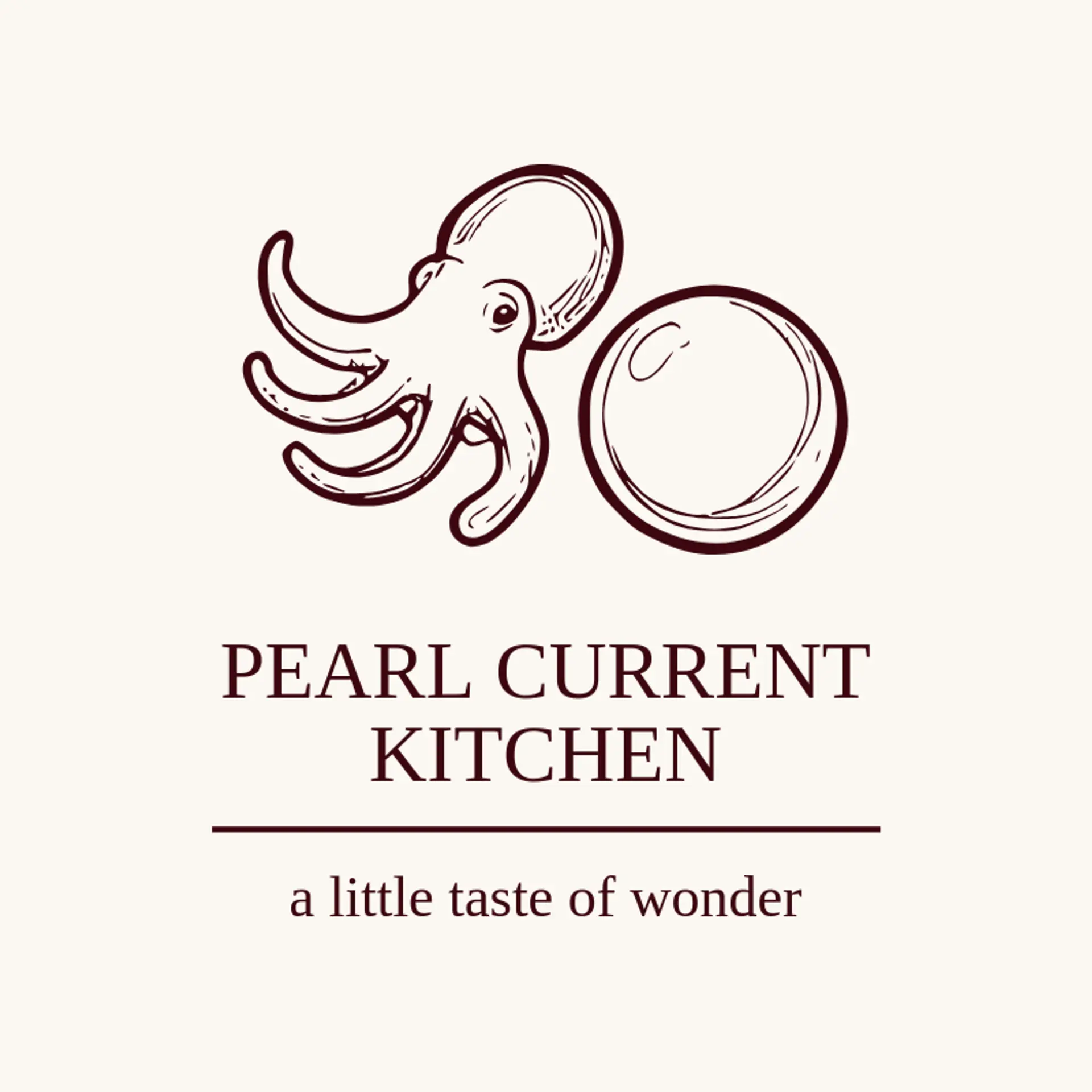 Pearl Current Kitchen logo for squid