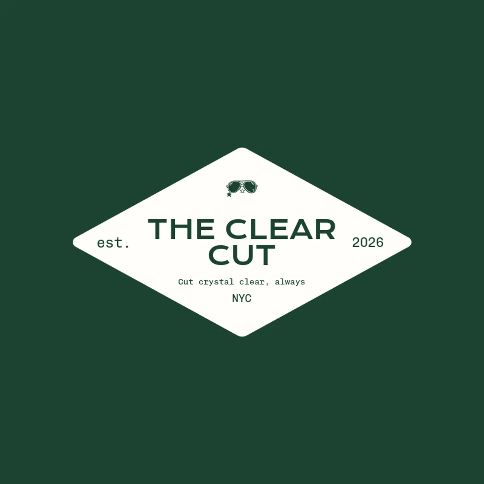 The Clear Cut logo for glasses