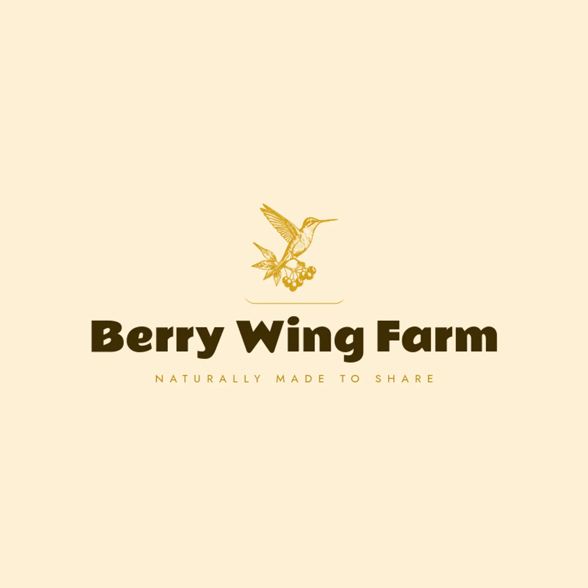 Berry Wing Farm logo for hummingbird