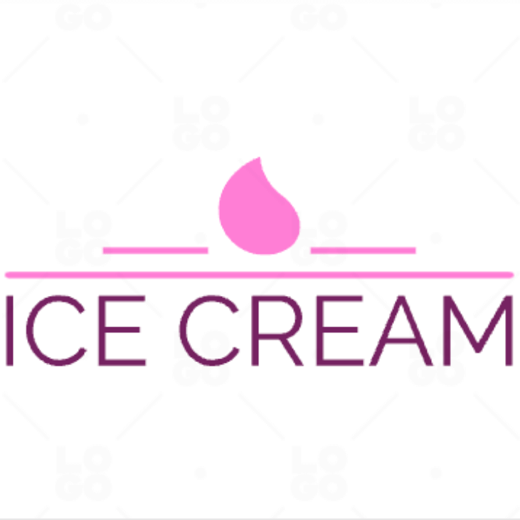 Modern Minimalist Ice Cream Design Vector Icon