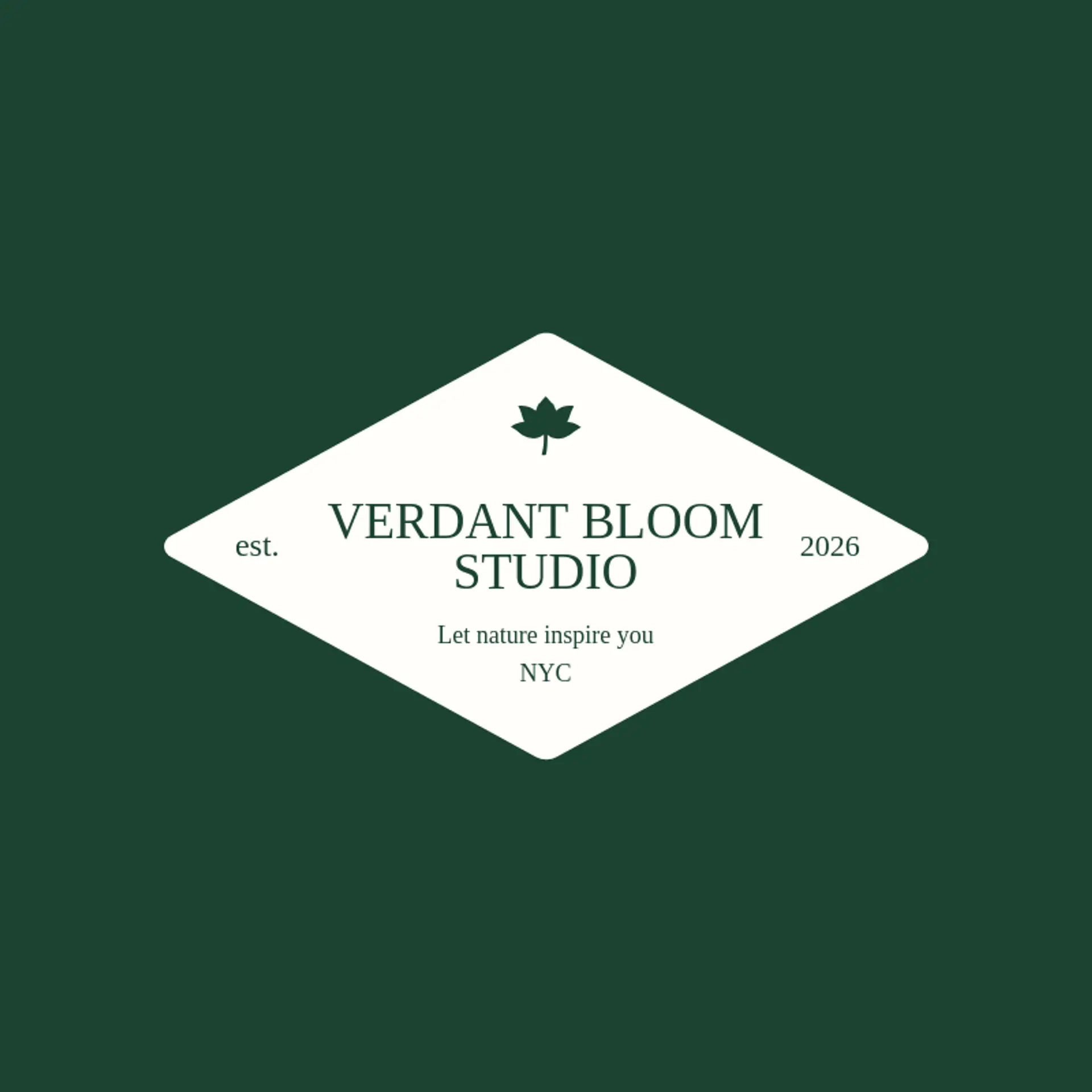 Verdant Bloom Studio logo for lotus flower