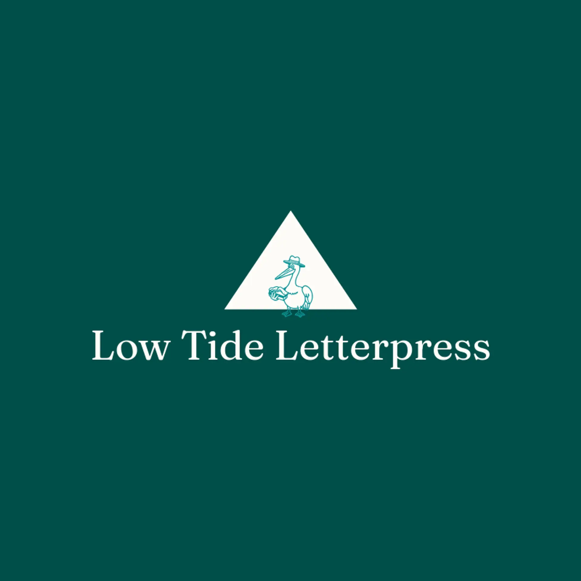 Low Tide Letterpress logo for pelican