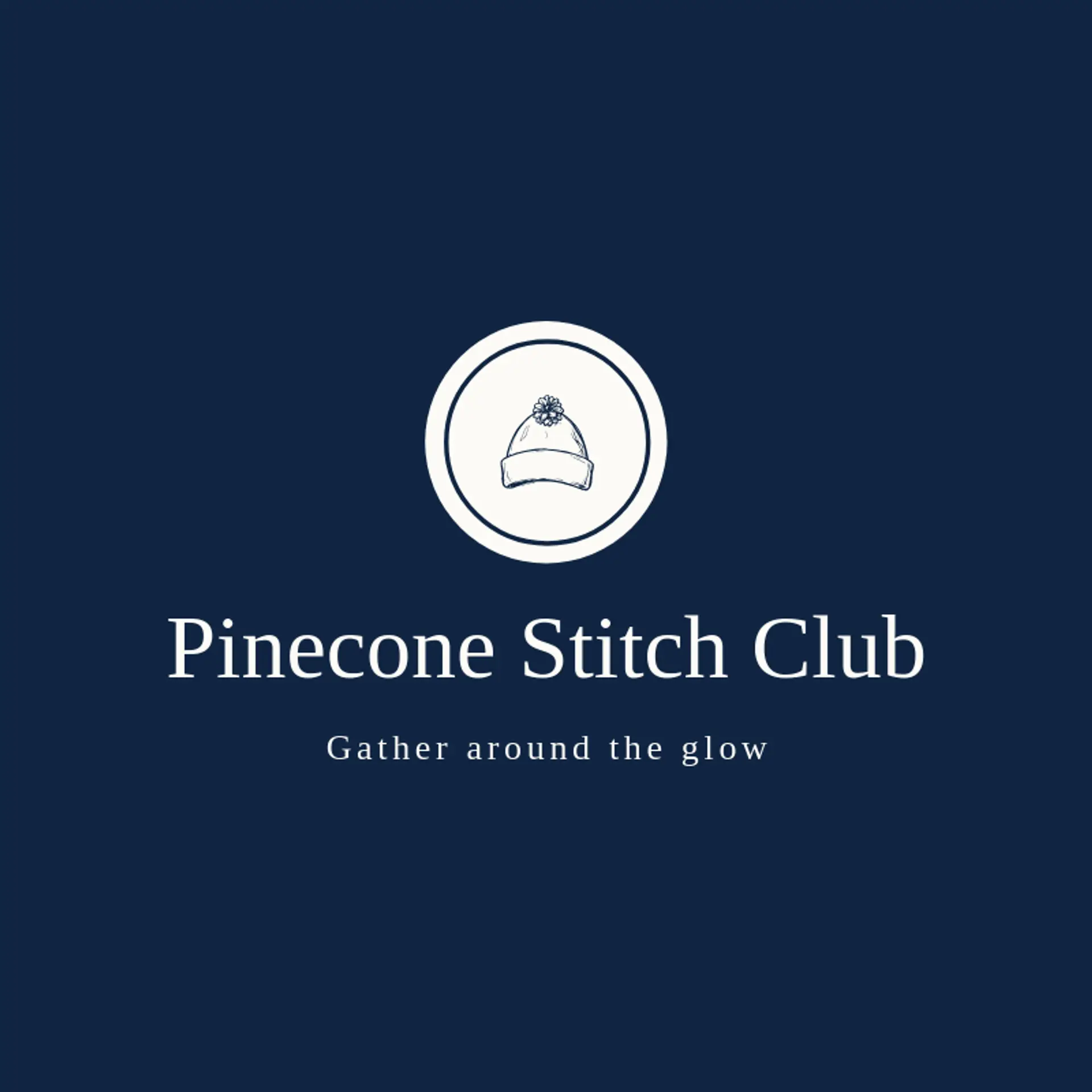 Pinecone Stitch Club logo for beanie