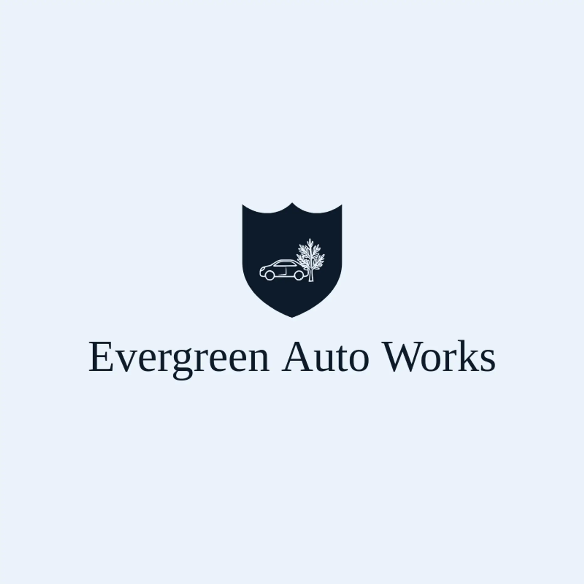 Evergreen Auto Works logo for automobile