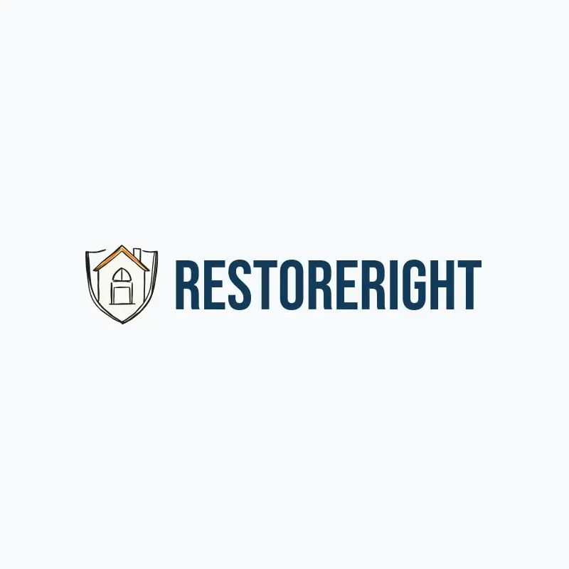 The handyman business name RestoreRight as a branded logo with a color icon