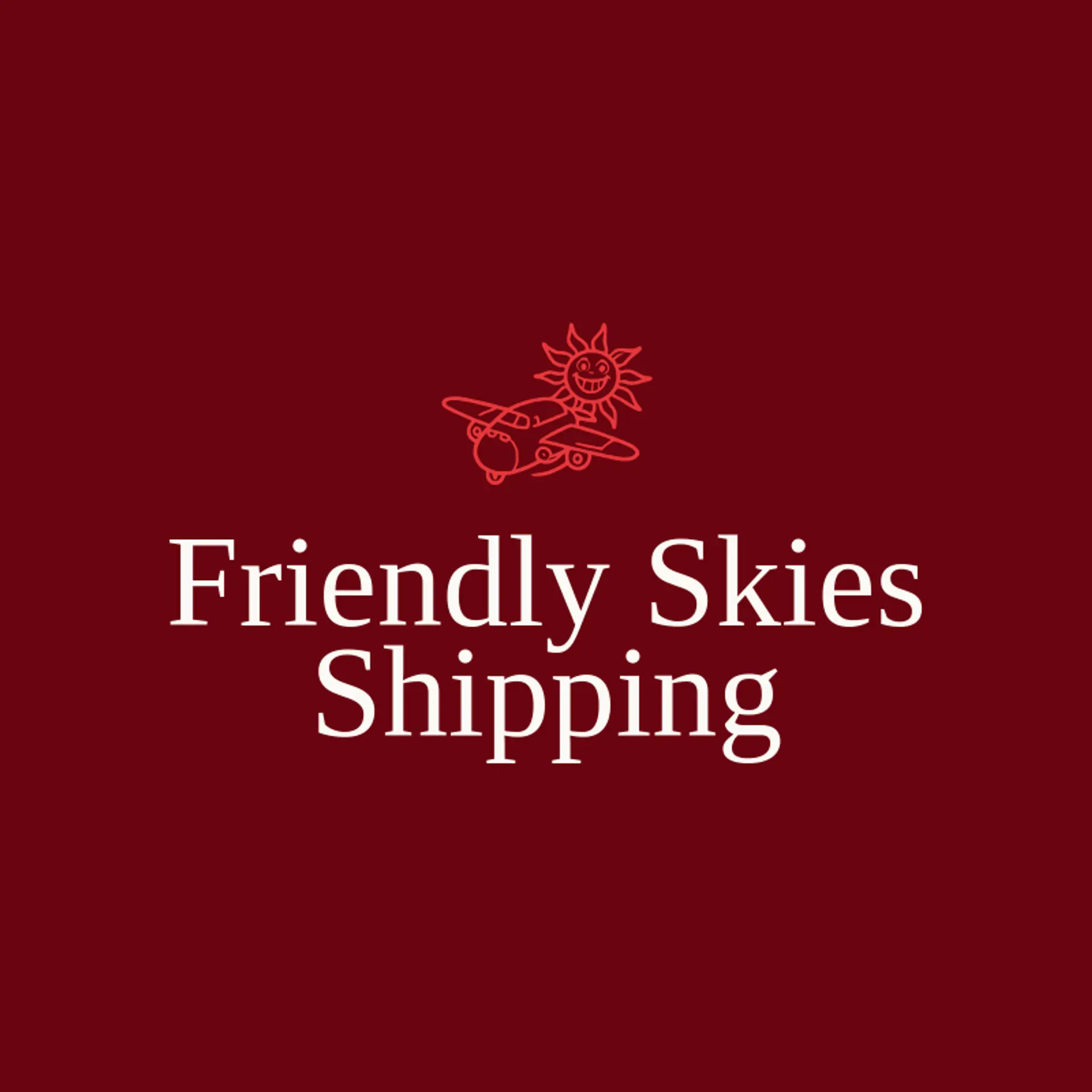 Friendly Skies Shipping logo for cargo