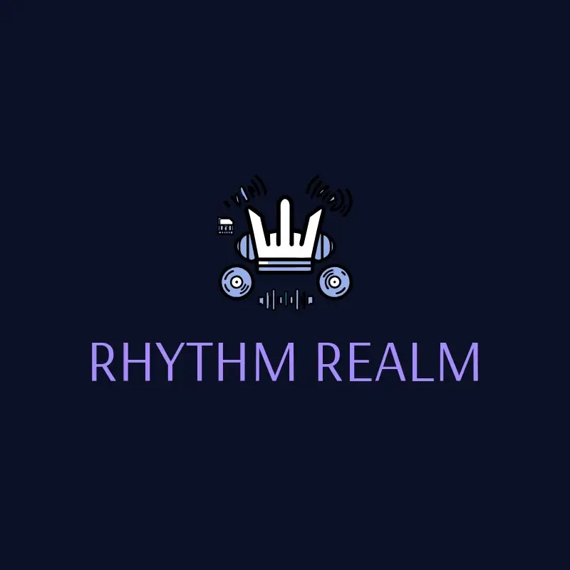 The band name Rhythm Realm as a branded logo with a single color icon