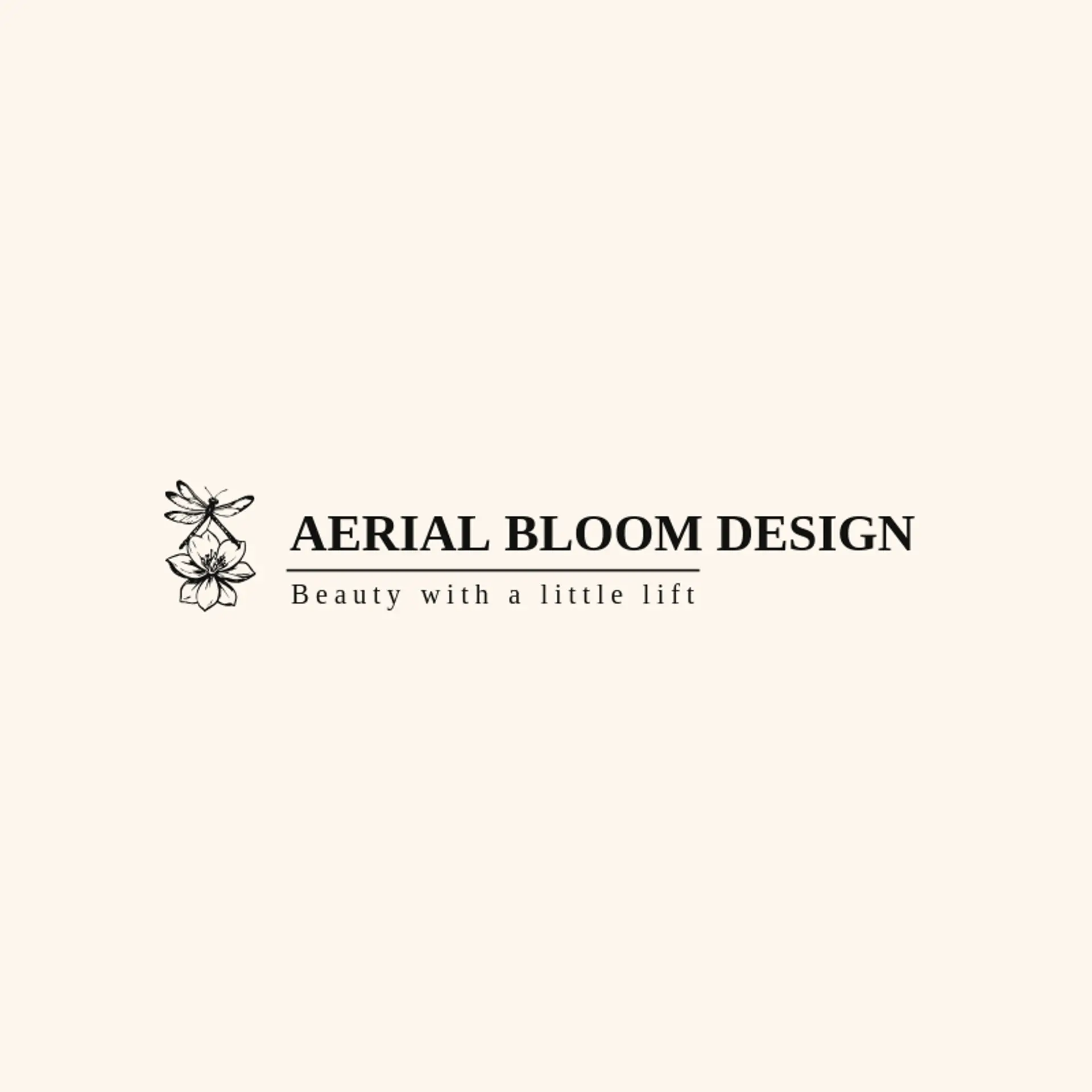 Aerial Bloom Design logo for dragonfly
