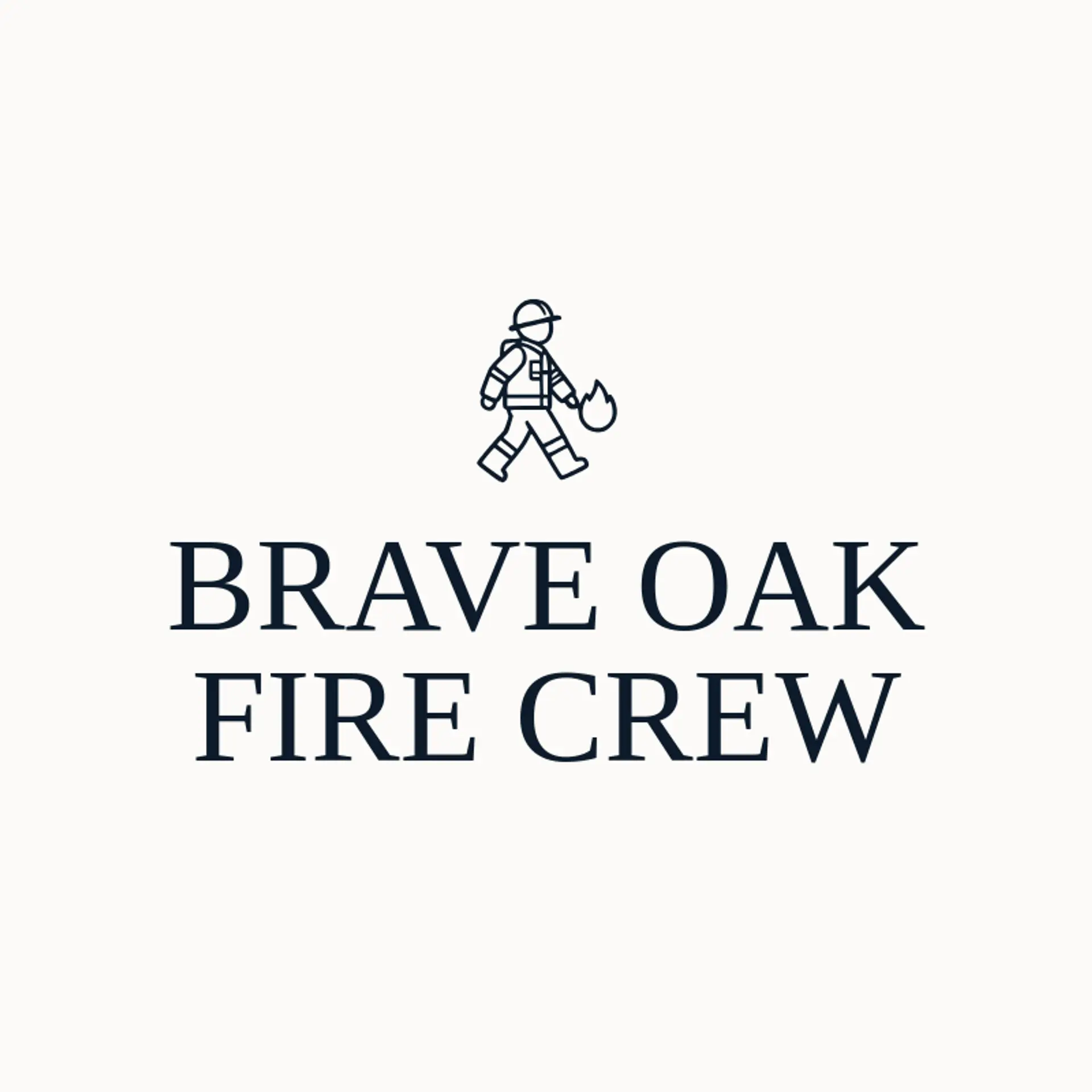 Brave Oak Fire Crew logo for fireman
