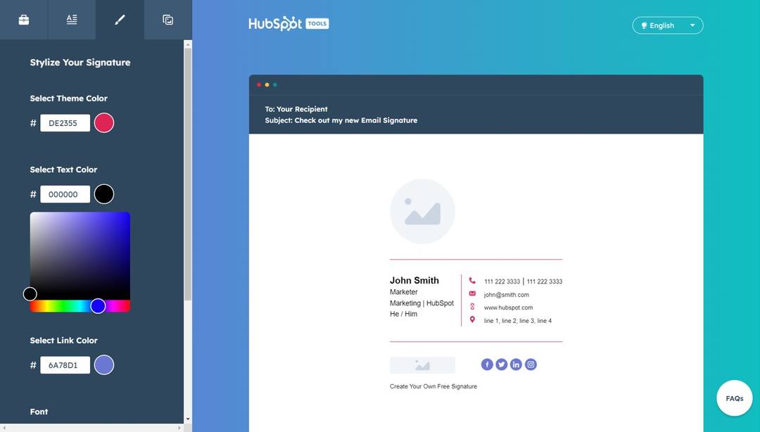 Hubspot email signature creator