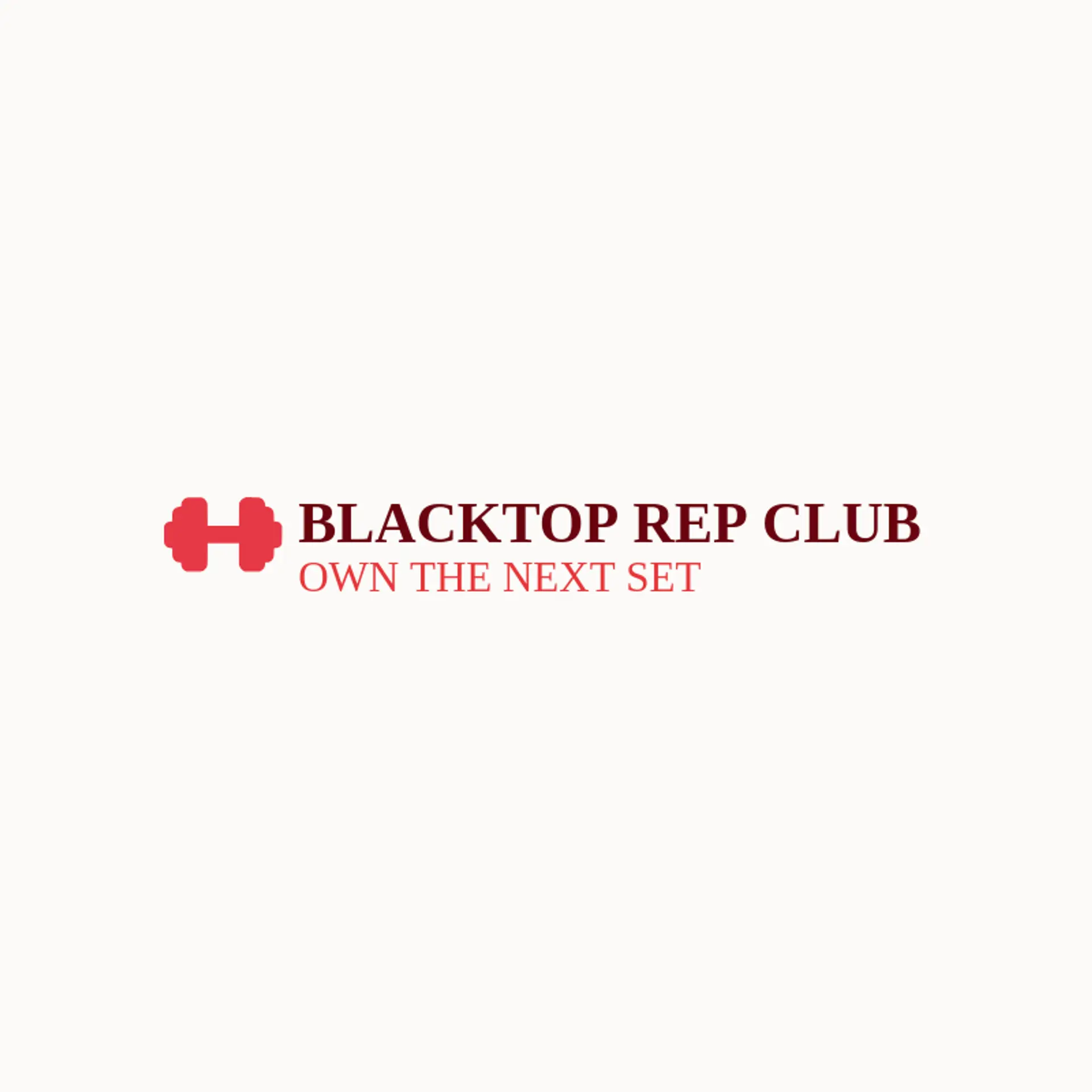 Blacktop Rep Club logo for dumbbell