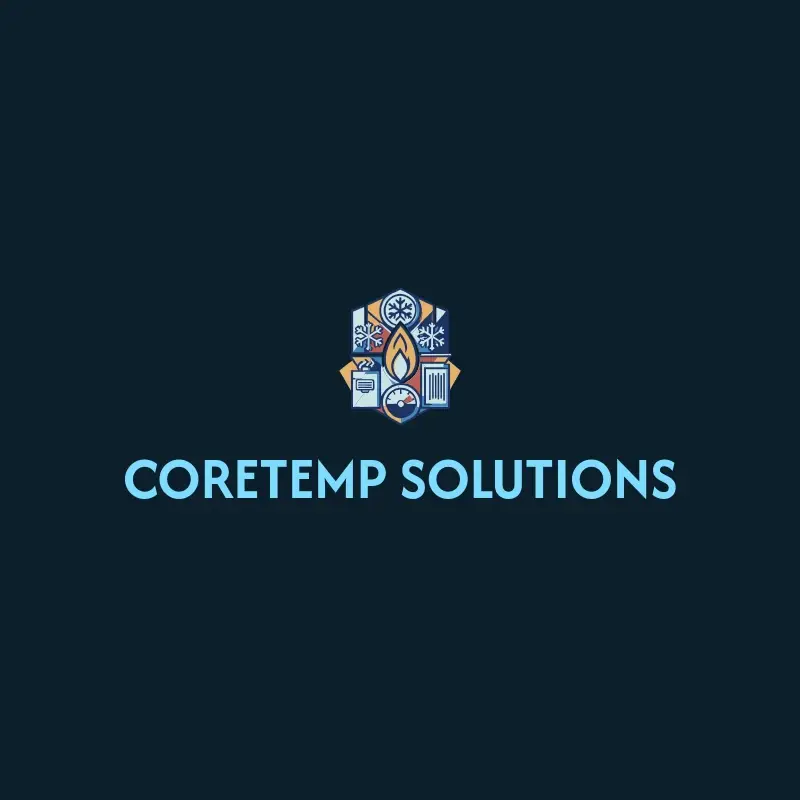 The HVAC name CoreTemp Solutions as a branded logo with a color icon