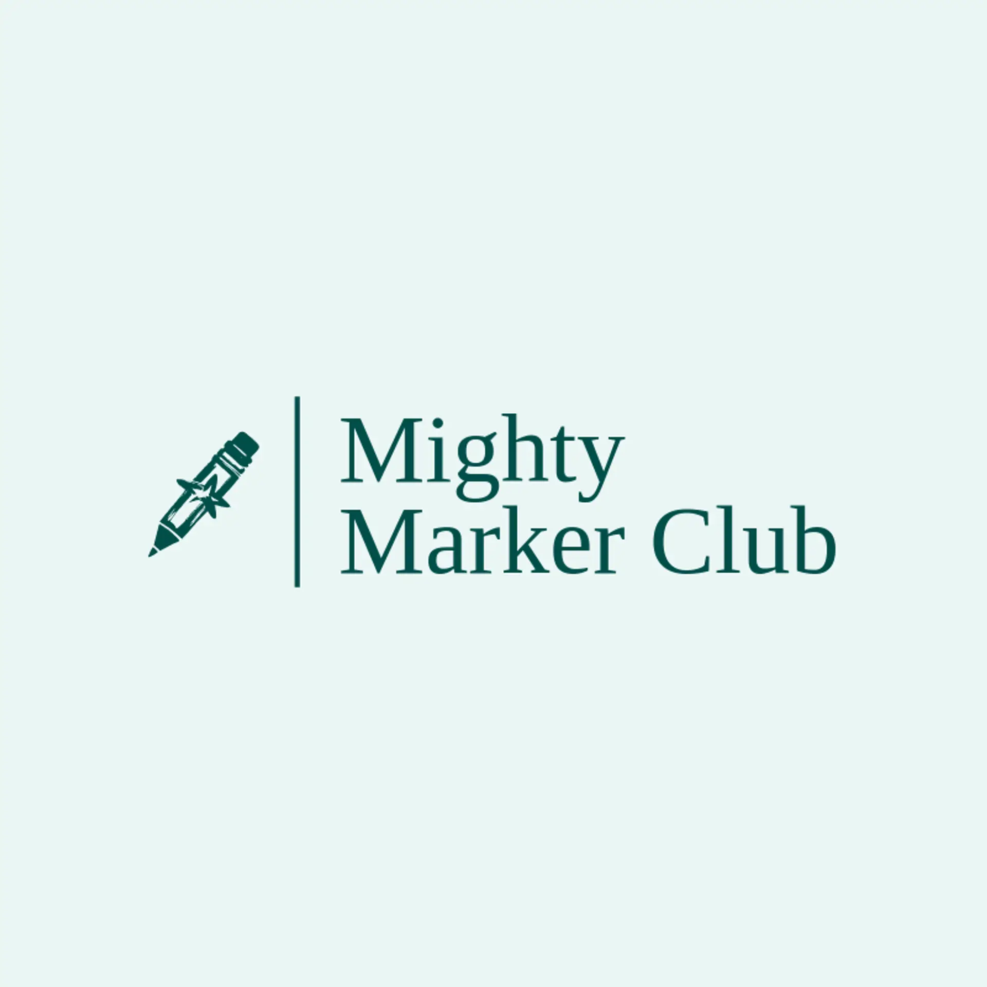 Mighty Marker Club logo for comic