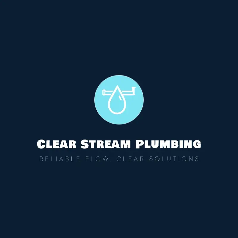 The plumbing name Clear Stream Plumbing as a branded logo with a color icon