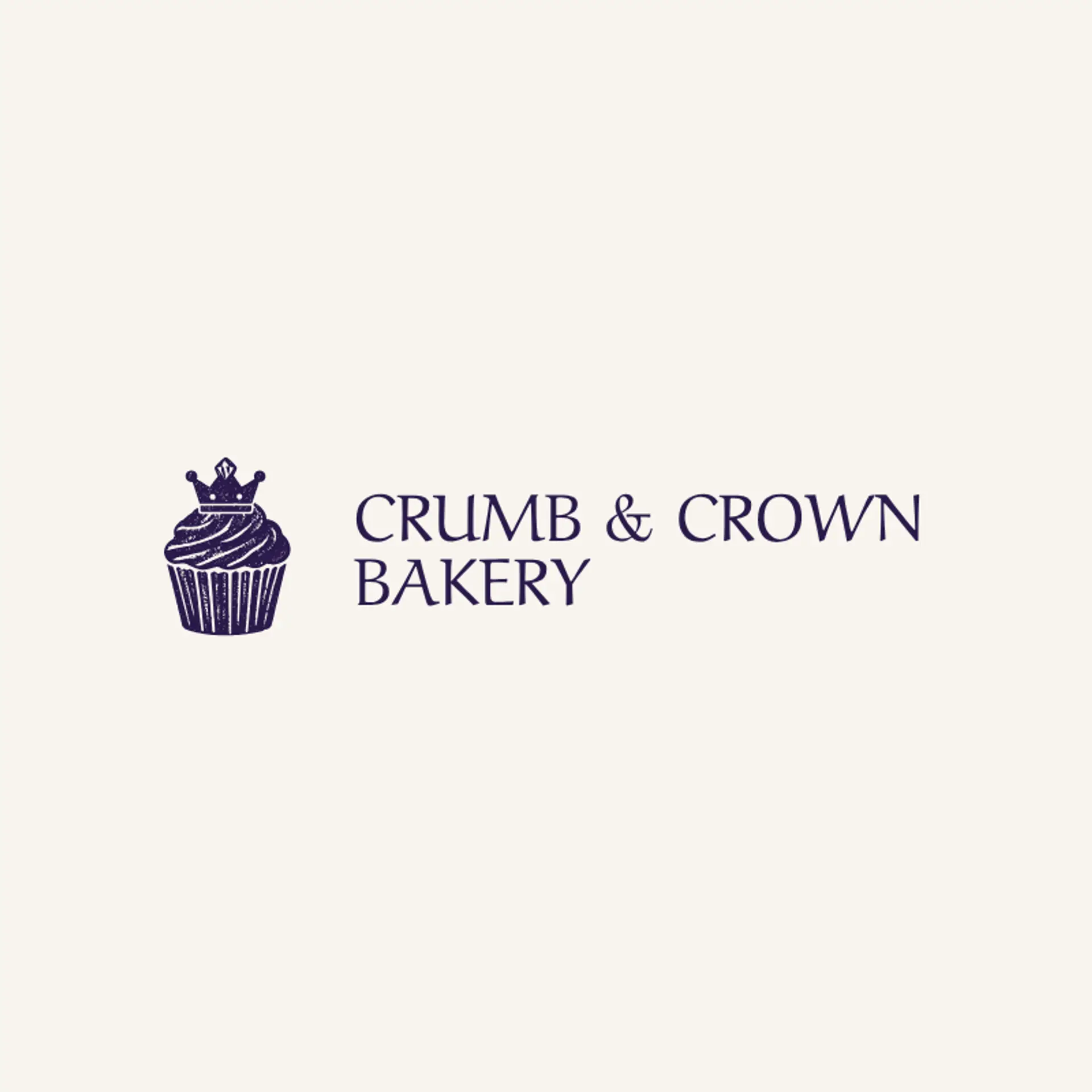 Crumb & Crown Bakery logo for cupcake