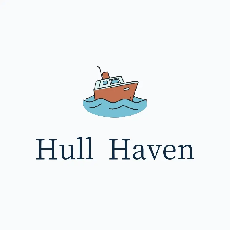 The boat name Hull Haven as a branded logo with a color icon