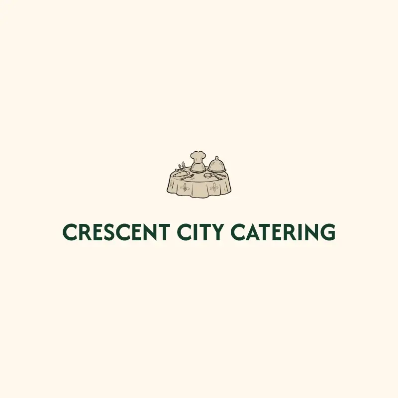 The catering name Crescent City Catering as a branded logo with a color icon