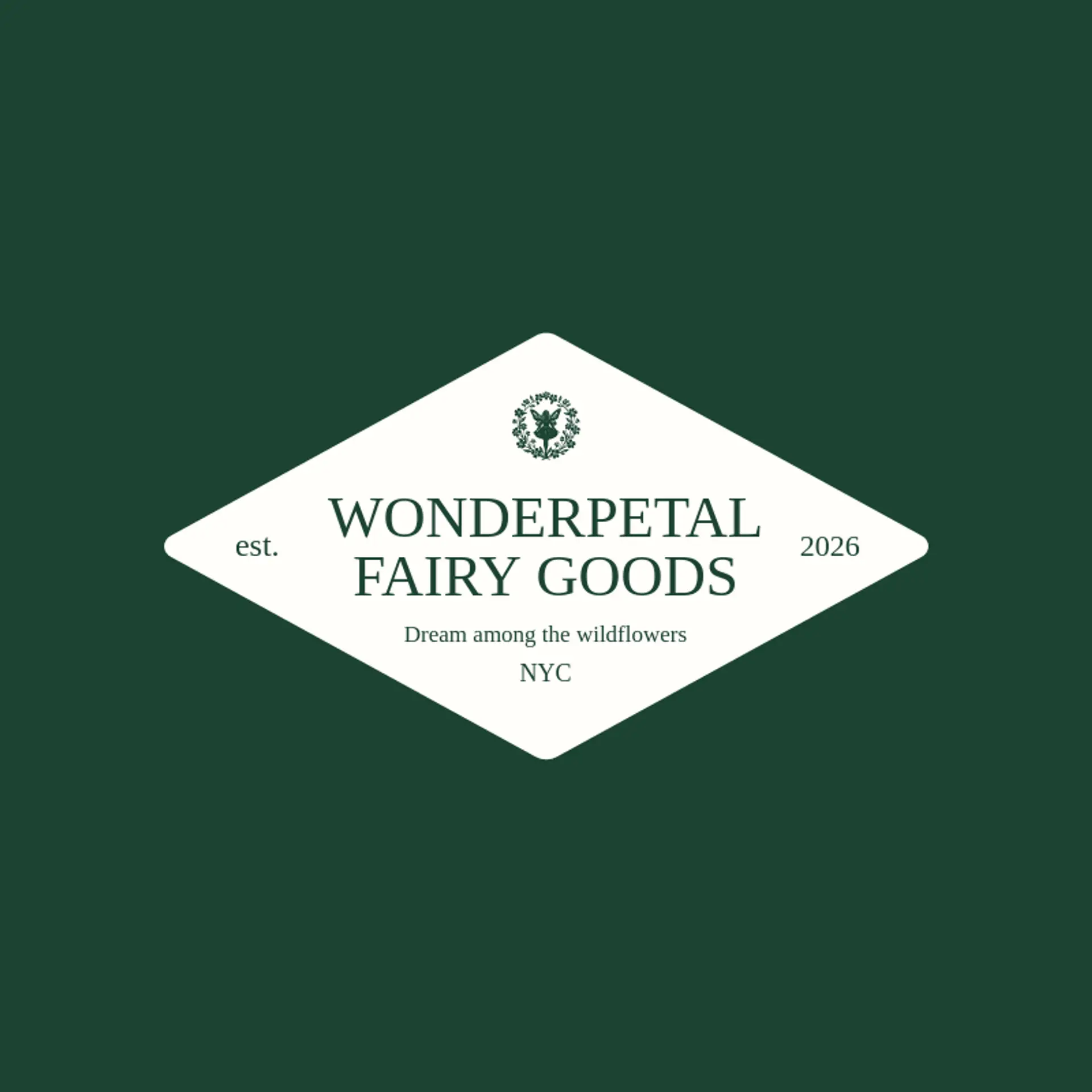 Wonderpetal Fairy Goods logo for fairy