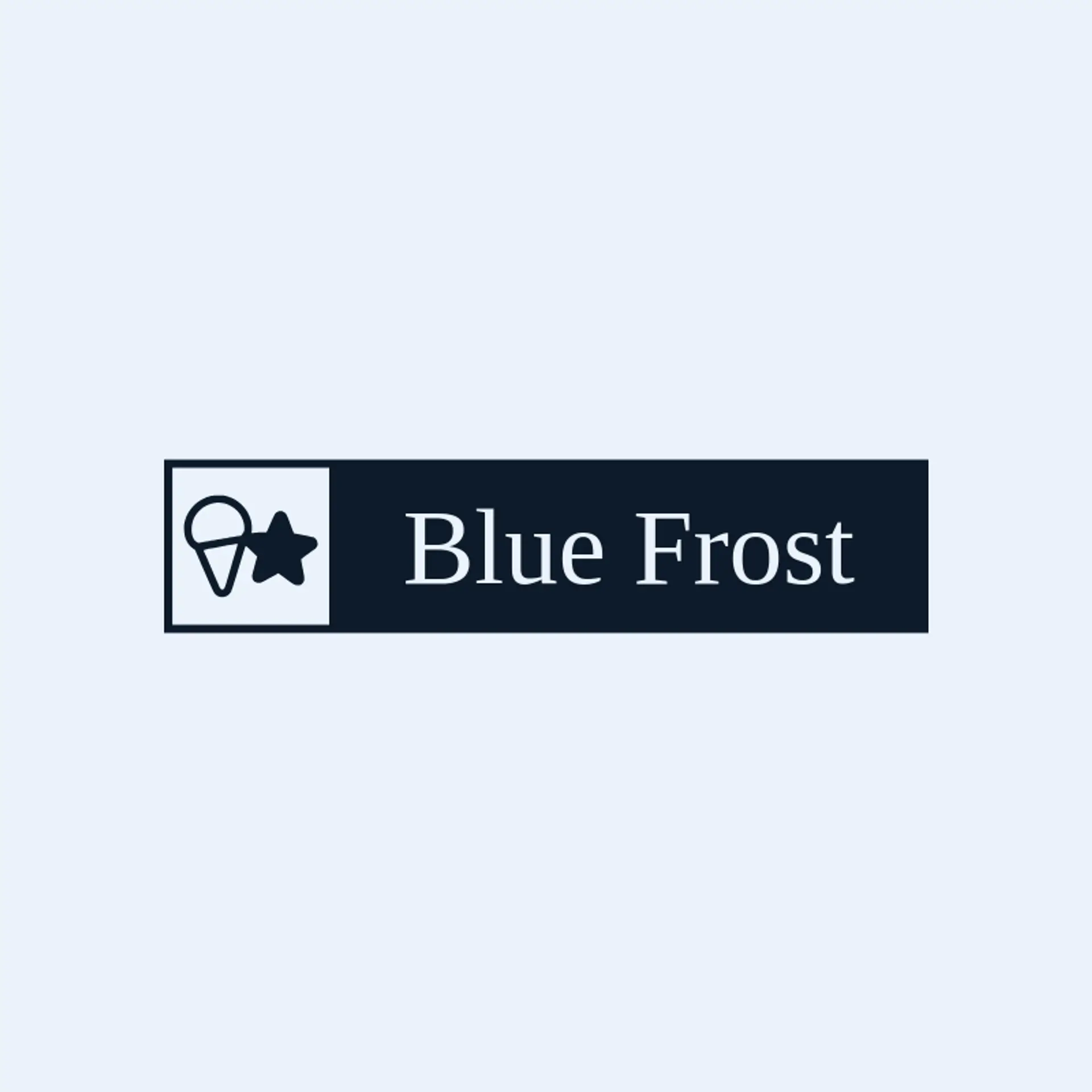 Blue Frost logo for snow cone