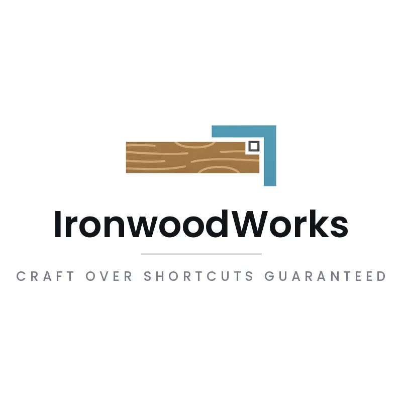 Construction logo idea: wooden beam and framing square in a minimal style