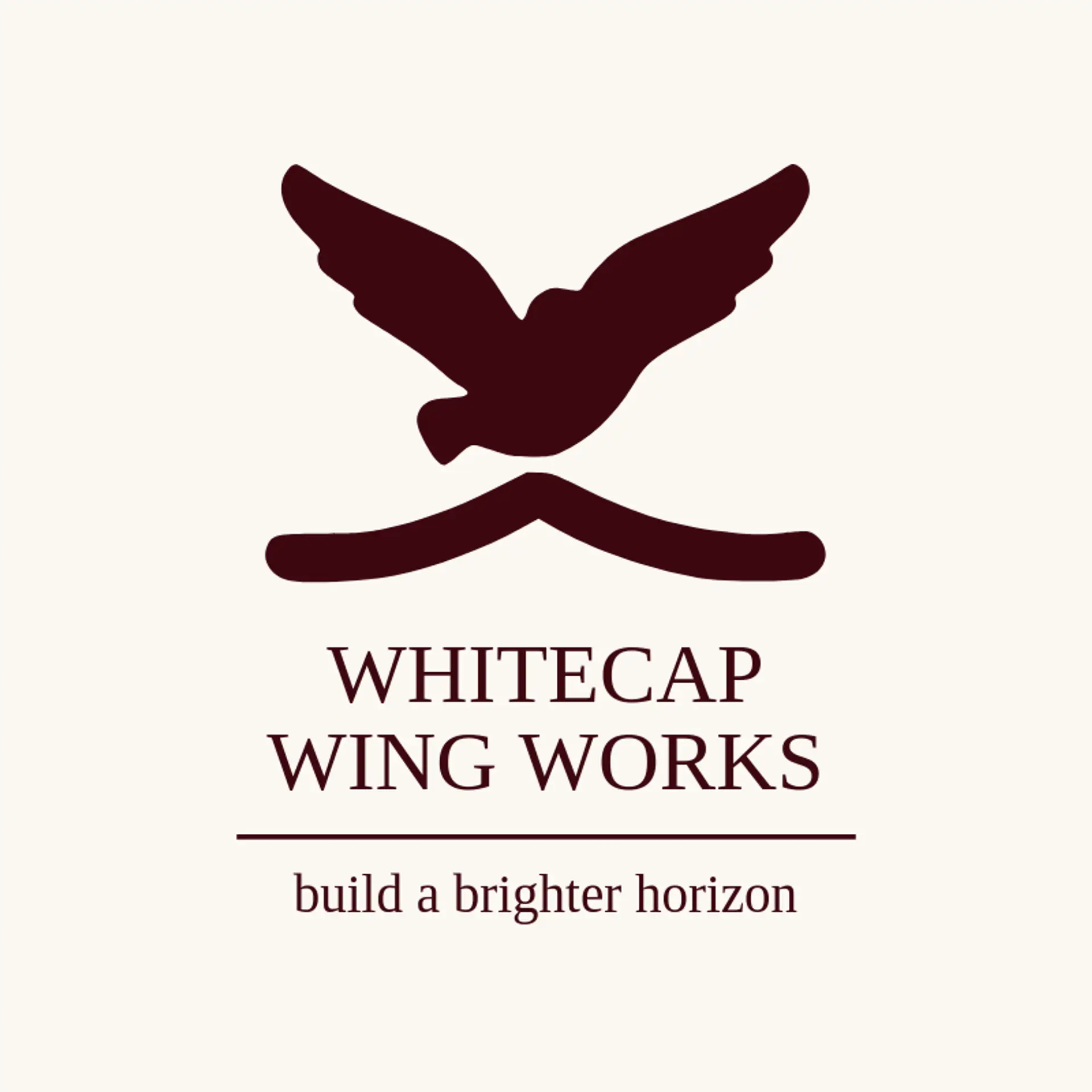 Whitecap Wing Works logo for seagull