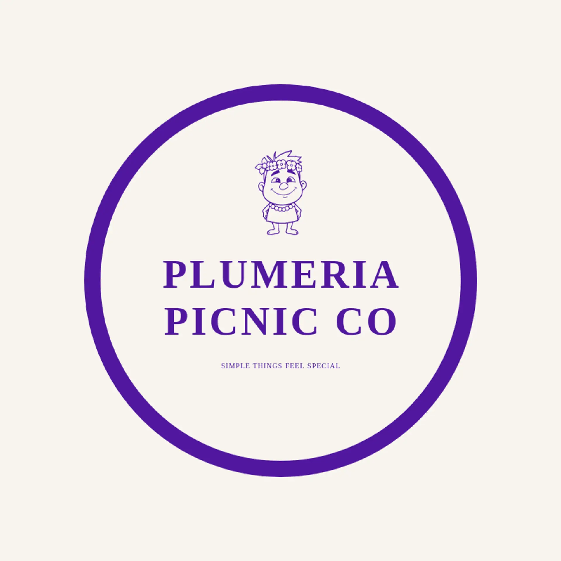 Plumeria Picnic Co logo for hawaiian